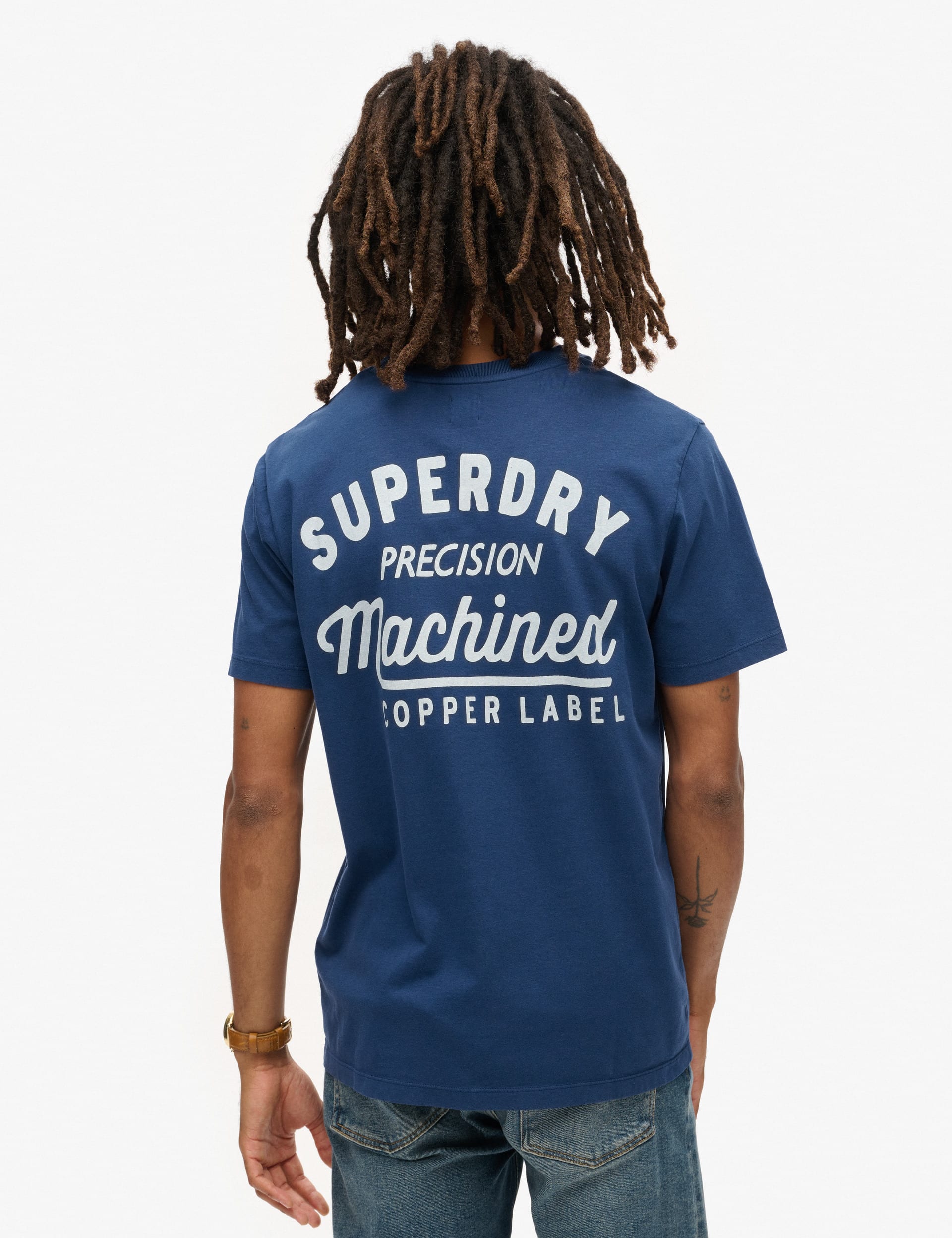 Superdry Men's Pure Cotton Copper Label Graphic T-Shirt - M - Blue, Blue