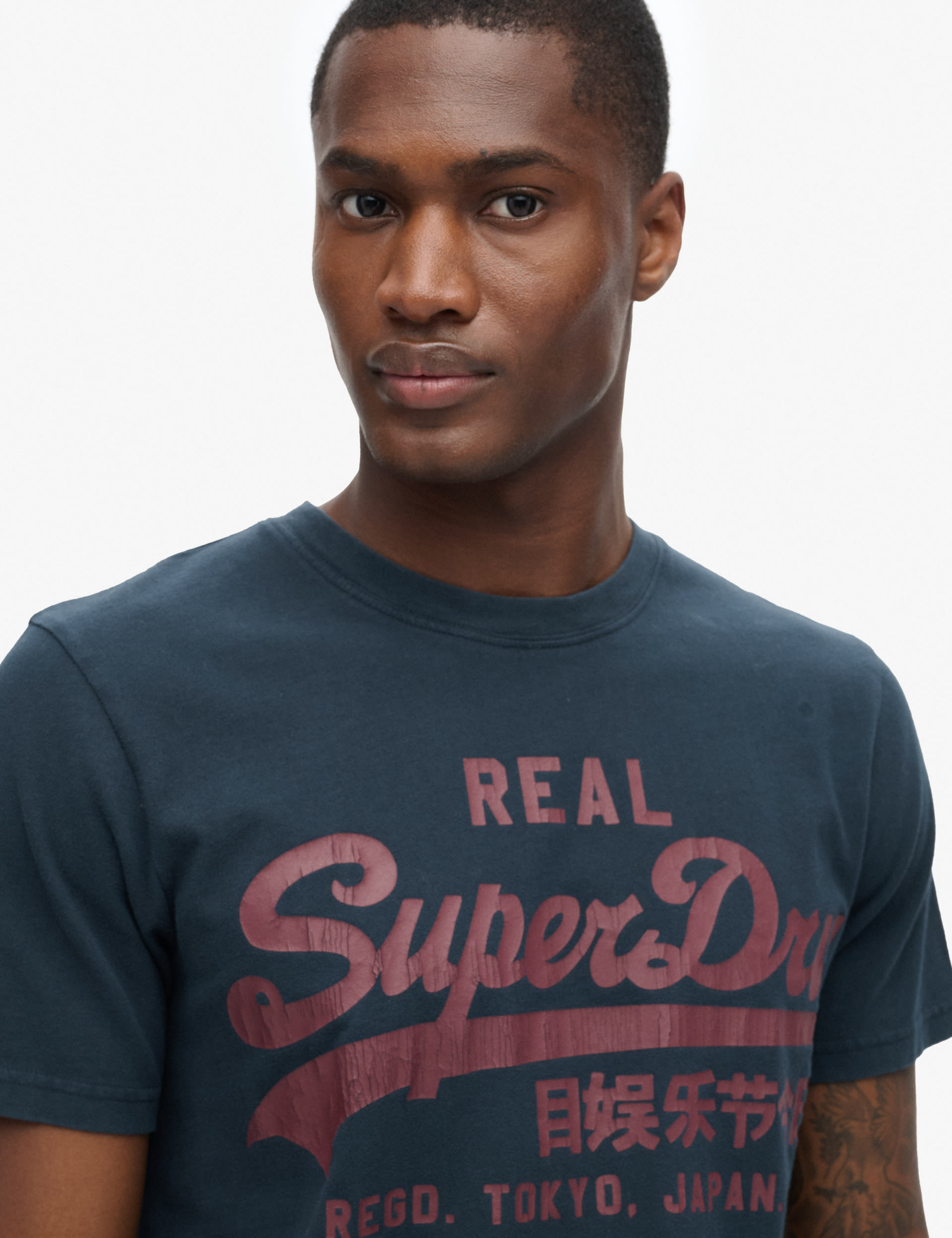 Superdry Men's Pure Cotton Logo T-Shirt - Navy, Navy