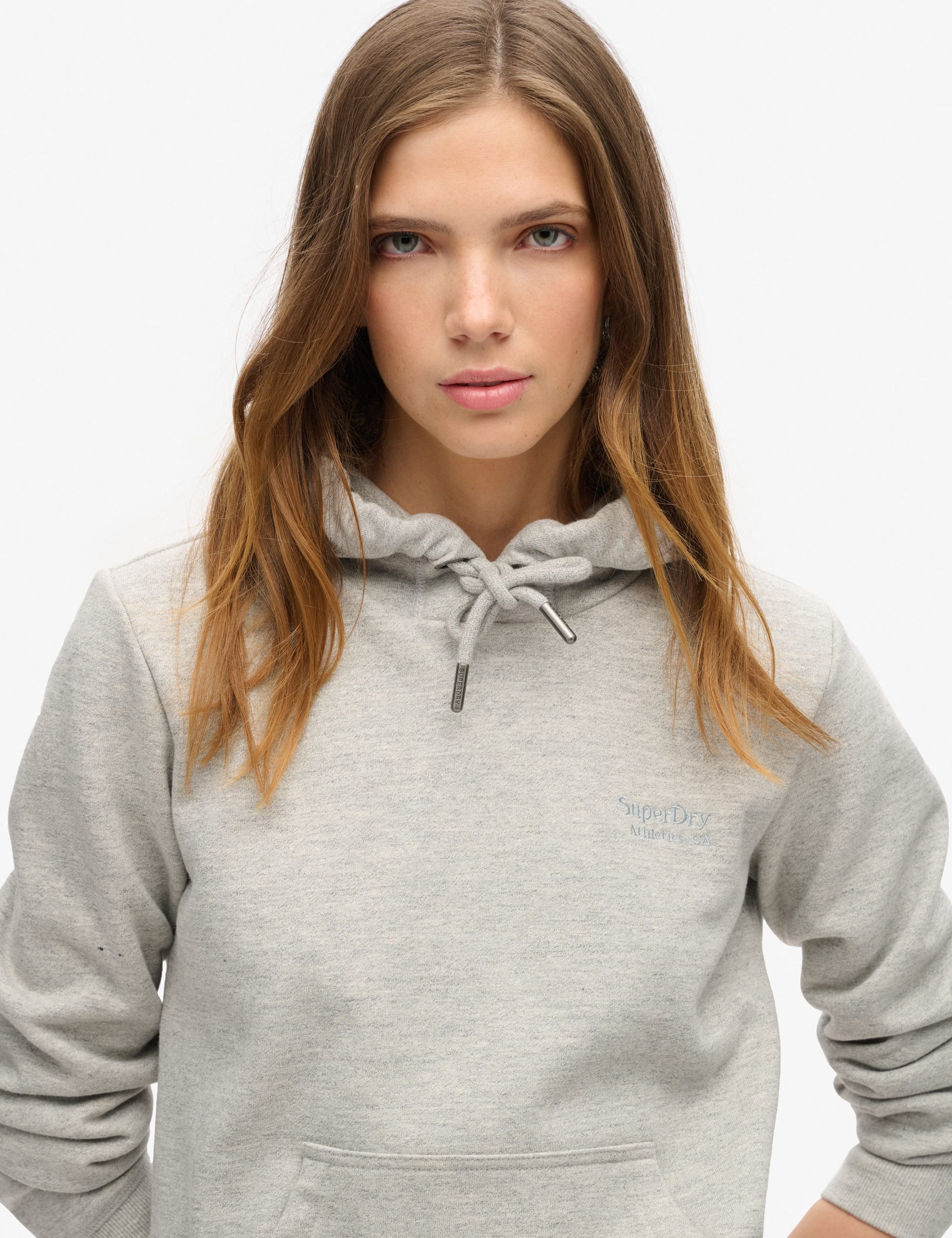 Superdry Women's Cotton Rich Hoodie - 16 - Grey, Grey,Tan,Beige