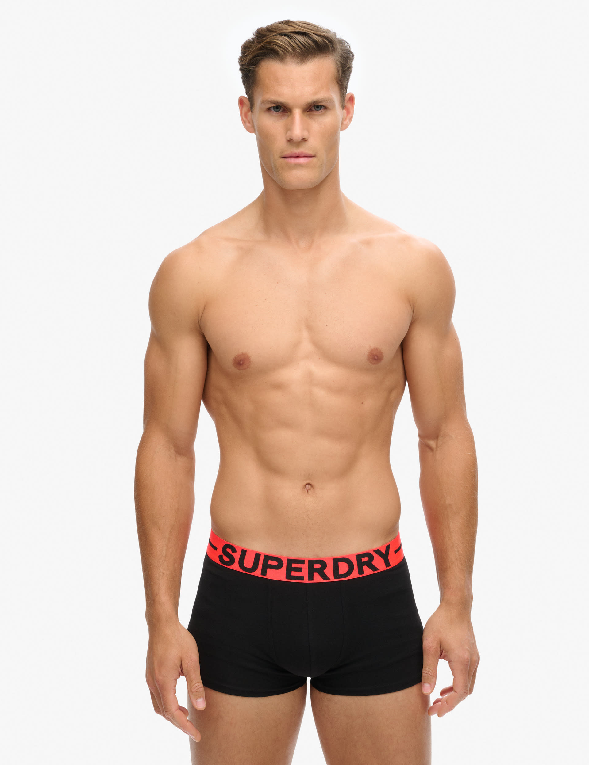 Superdry 3pk Cotton Rich Jersey Trunks - L - Black Mix, Black,Navy,Black Mix,Orange Mix