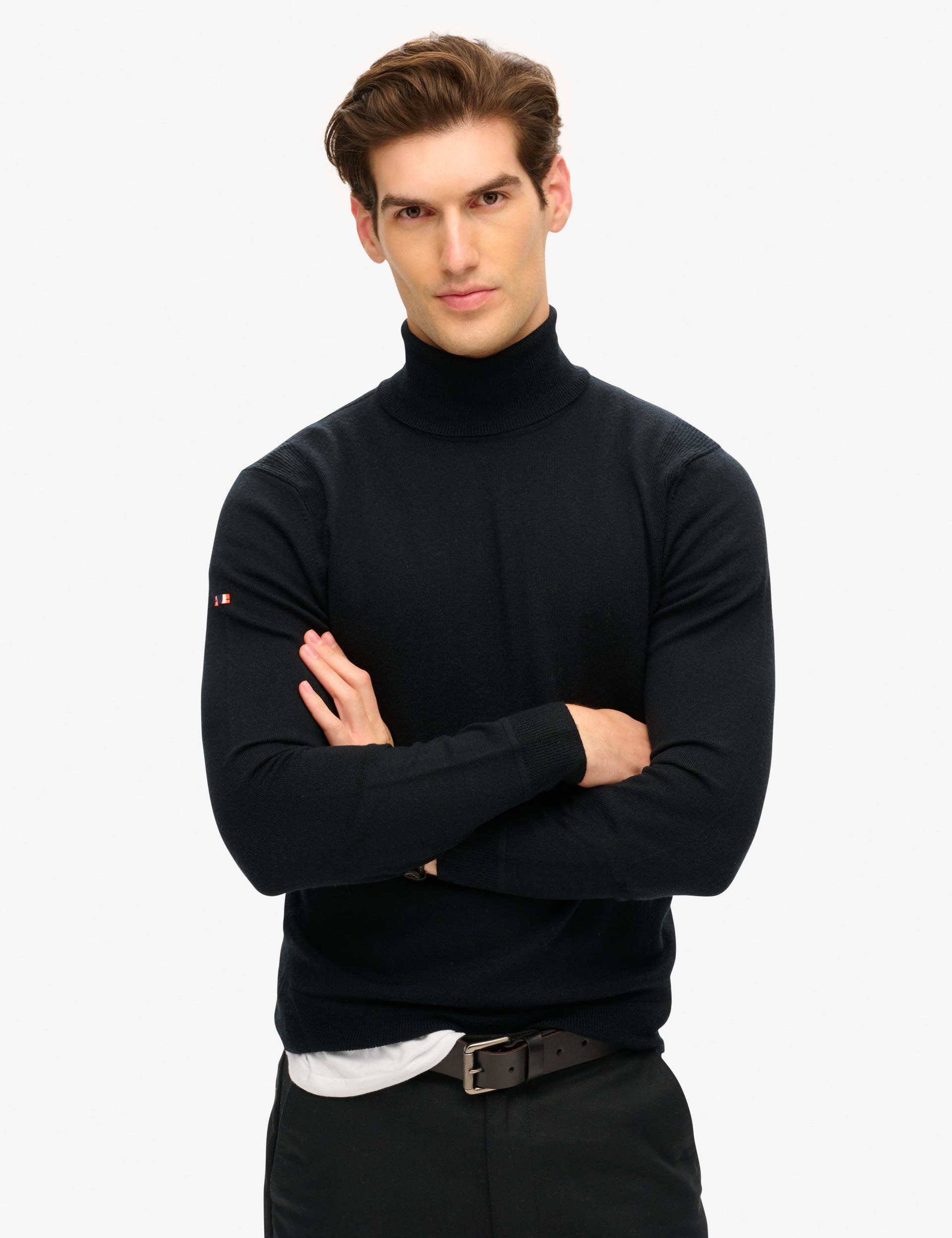 Superdry Men's Merino Wool Rich Roll Neck Jumper - Black, Black