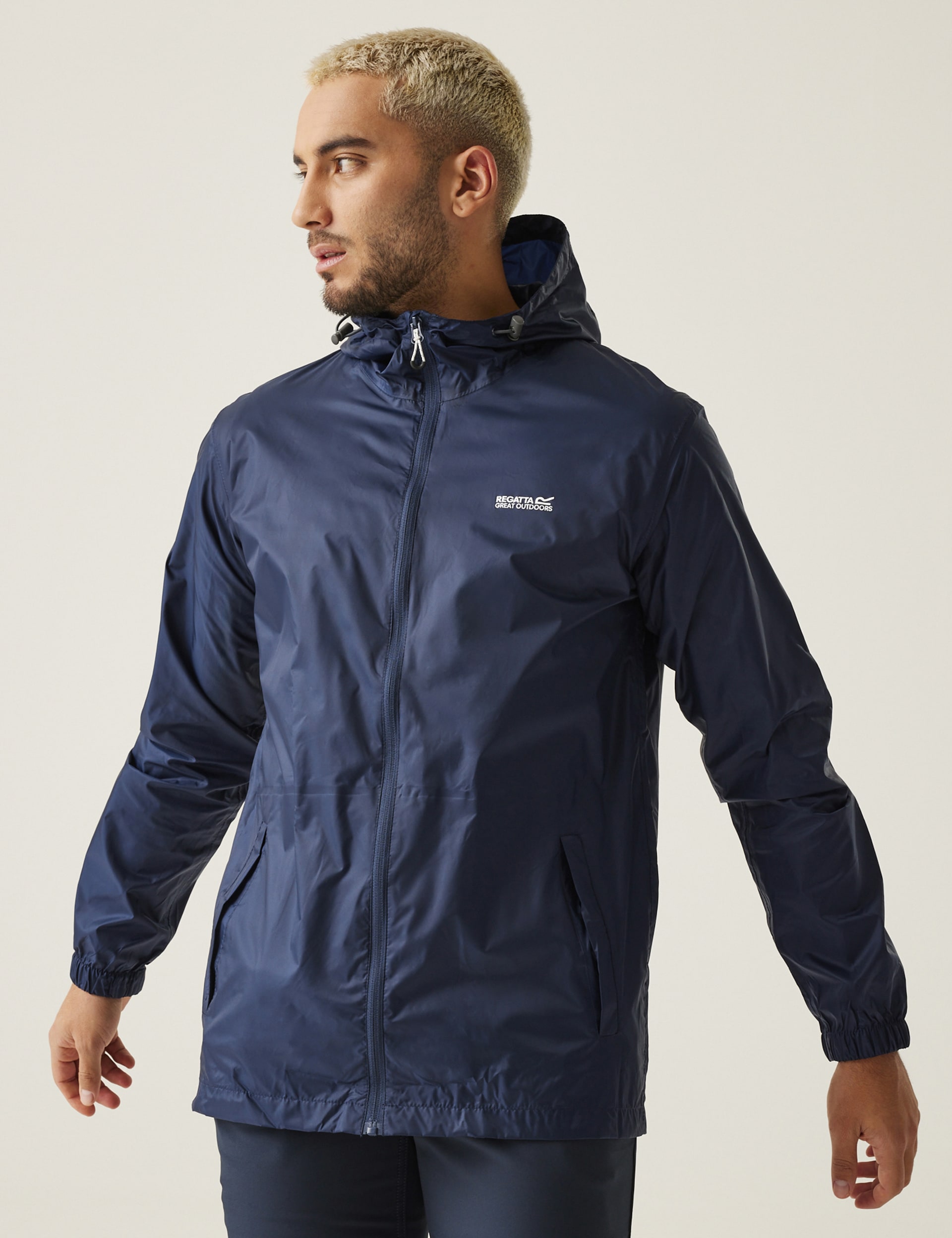 Regatta Men's Pack-It III Waterproof Hooded Jacket - L - Blue, Blue