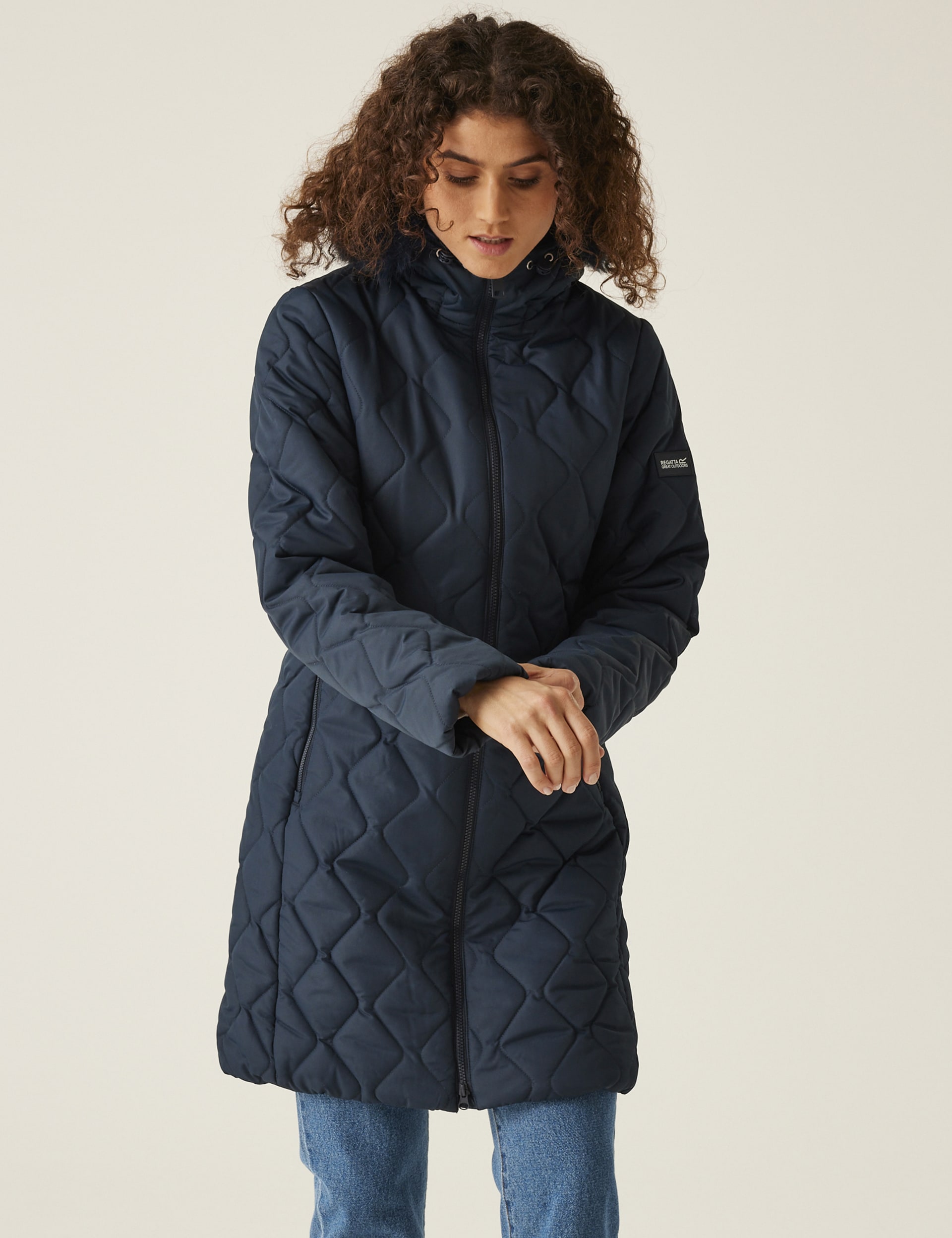 Regatta Women's Fritha III Hooded Padded Longline Coat - 16 - Navy, Navy