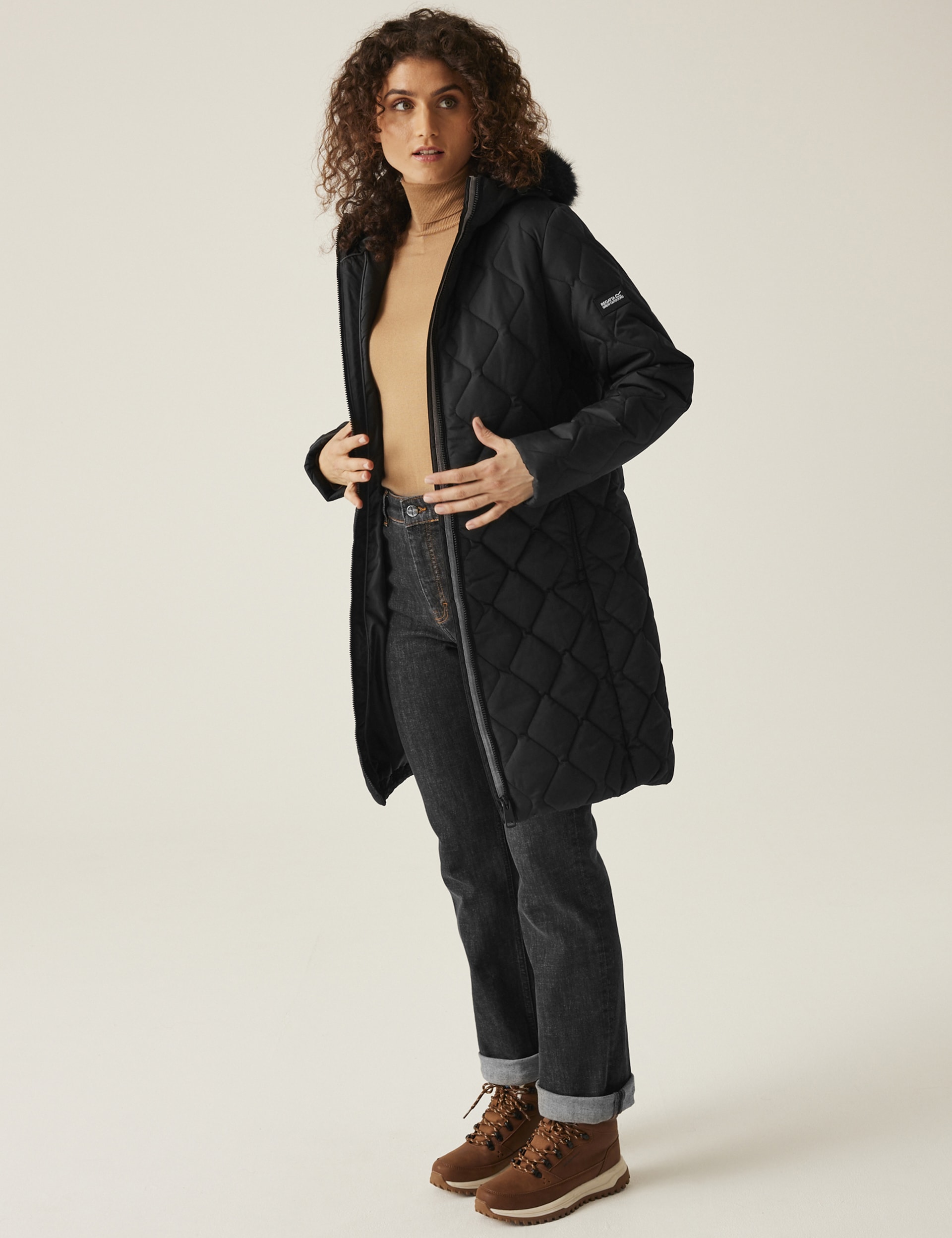 Regatta Women's Fritha III Hooded Padded Longline Coat - 10 - Black, Navy,Black