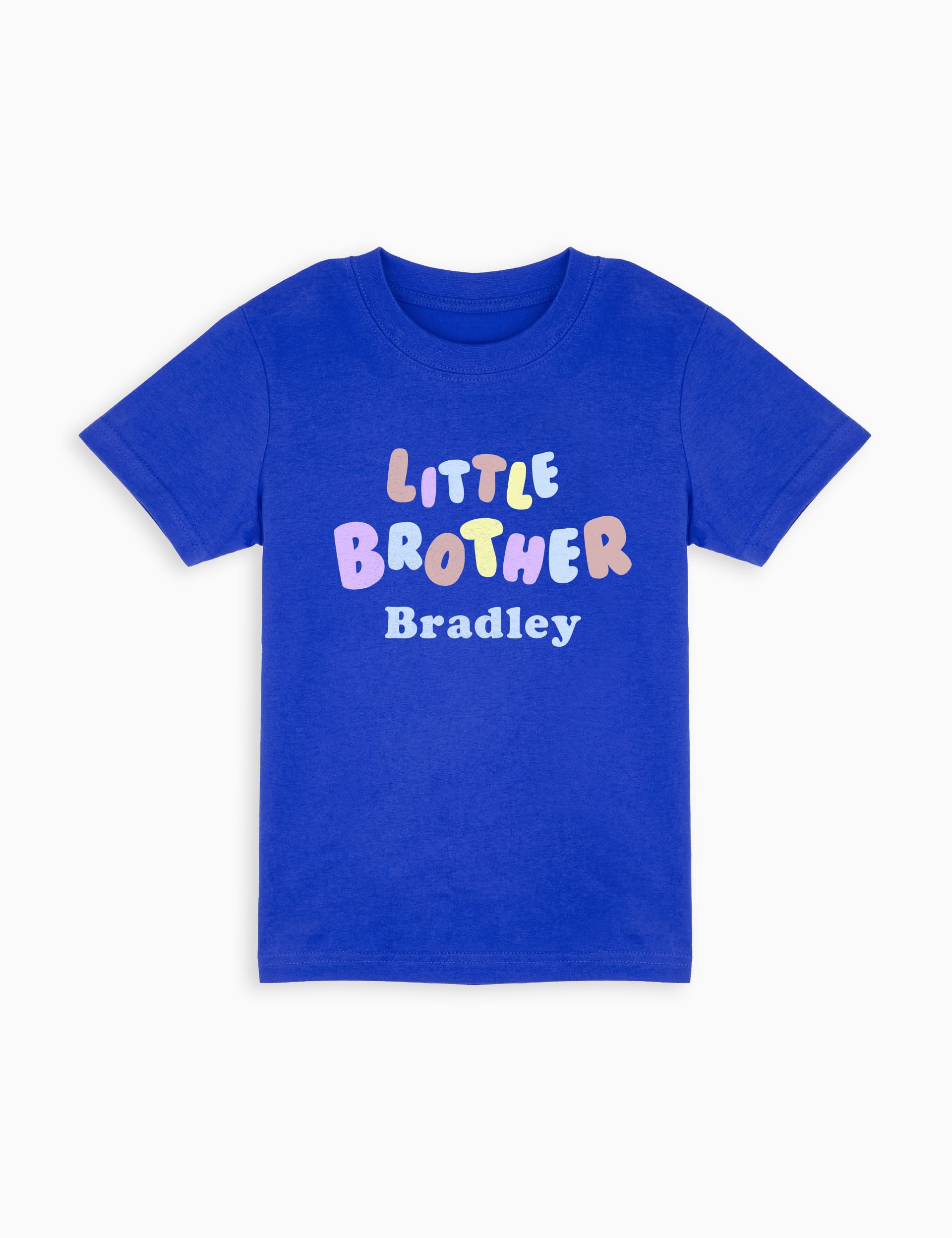 Dollymix Boys Personalised Little Brother T-Shirt (6 Mths-6 Yrs) - 12-18 - Blue, Blue