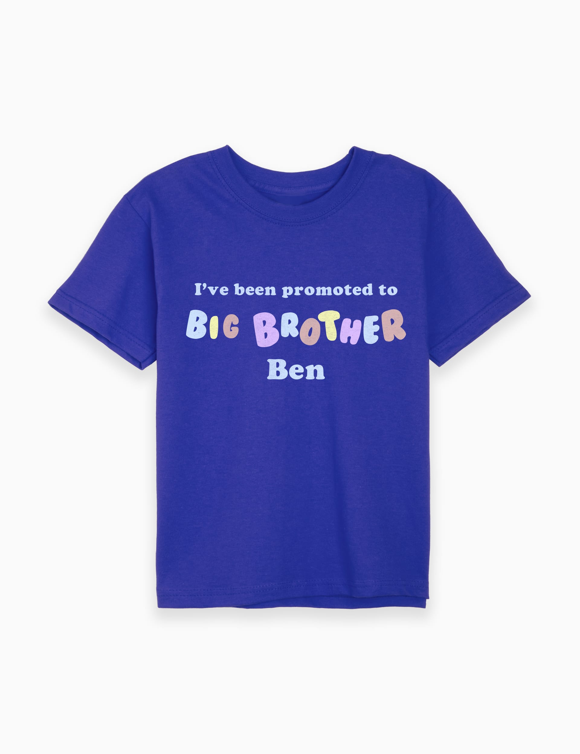 Dollymix Boys Personalised Big Brother T-Shirt (3-12 Yrs) - 9-10Y - Blue, Blue