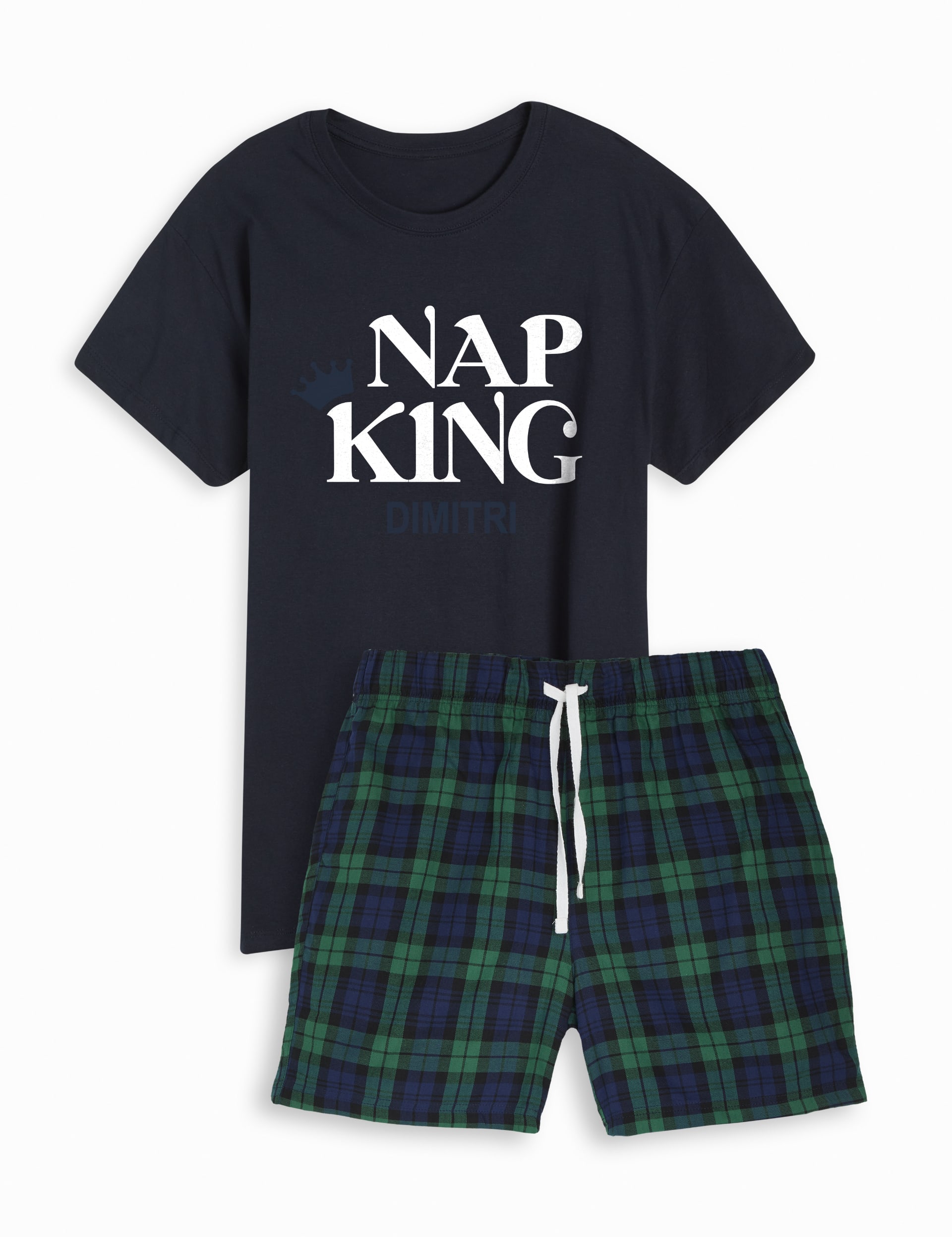 Dollymix Personalised Men's Pyjama Short Set by Dollymix - Green Mix, Green Mix