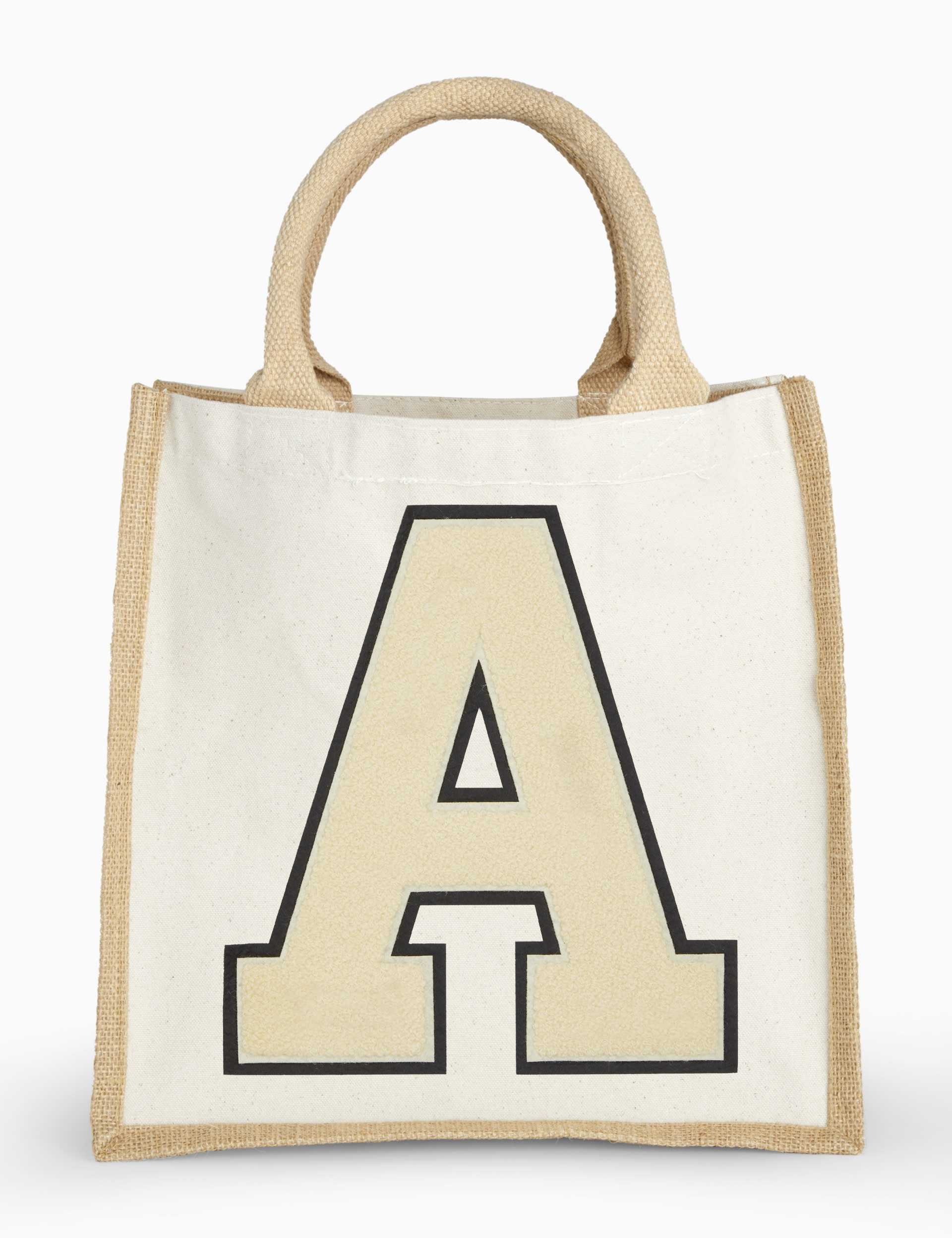 Alphabet Personalised Monogram Large Letter Jute Bag by Alphabet - Natural, Natural