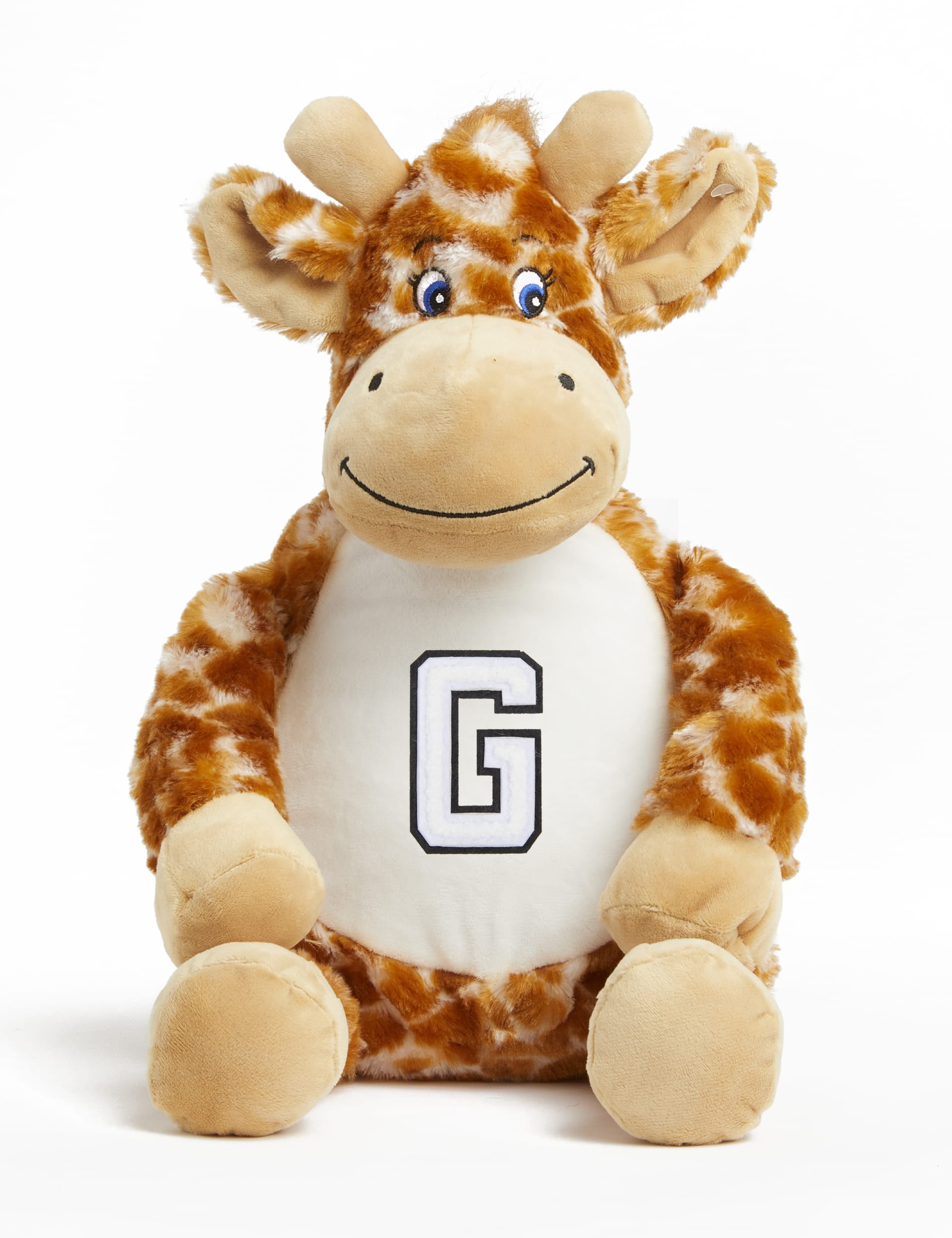 Alphabet Personalised Soft Plush Giraffe - Orange Mix, Orange Mix