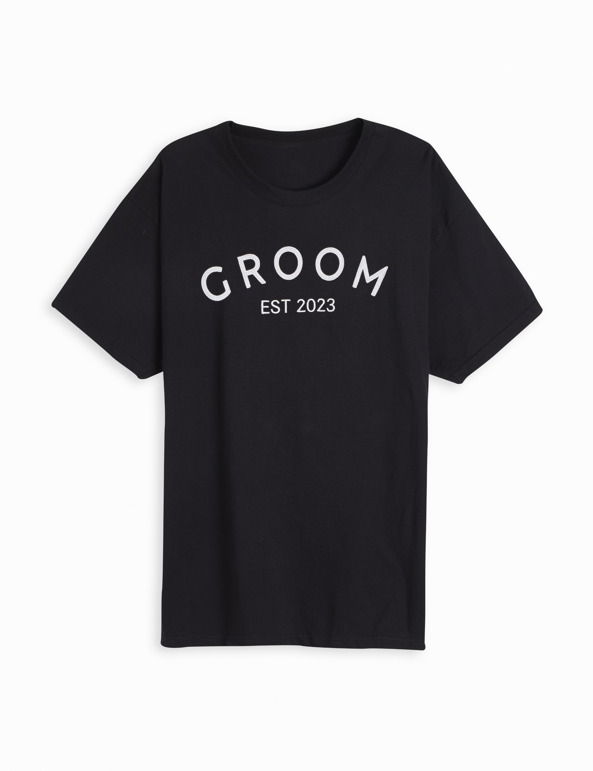 Dollymix Men's Personalised Groom T-Shirt by Dollymix - Black, Black