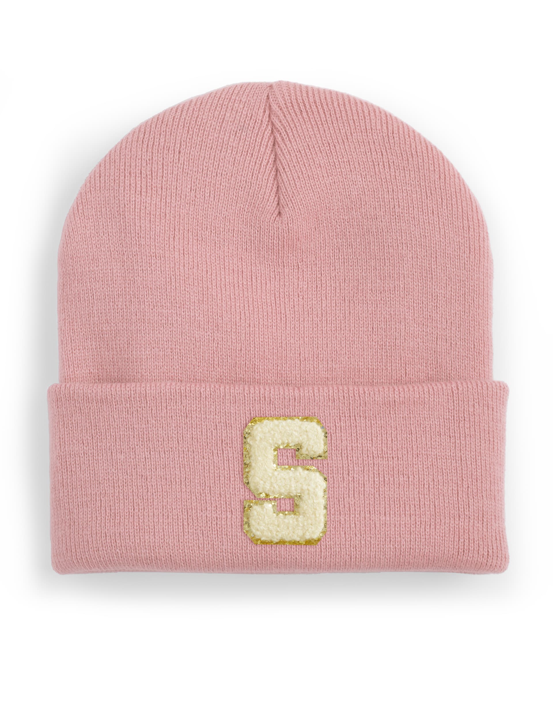 Alphabet Personalised Ladies Cuffed Beanie - Pink, Pink