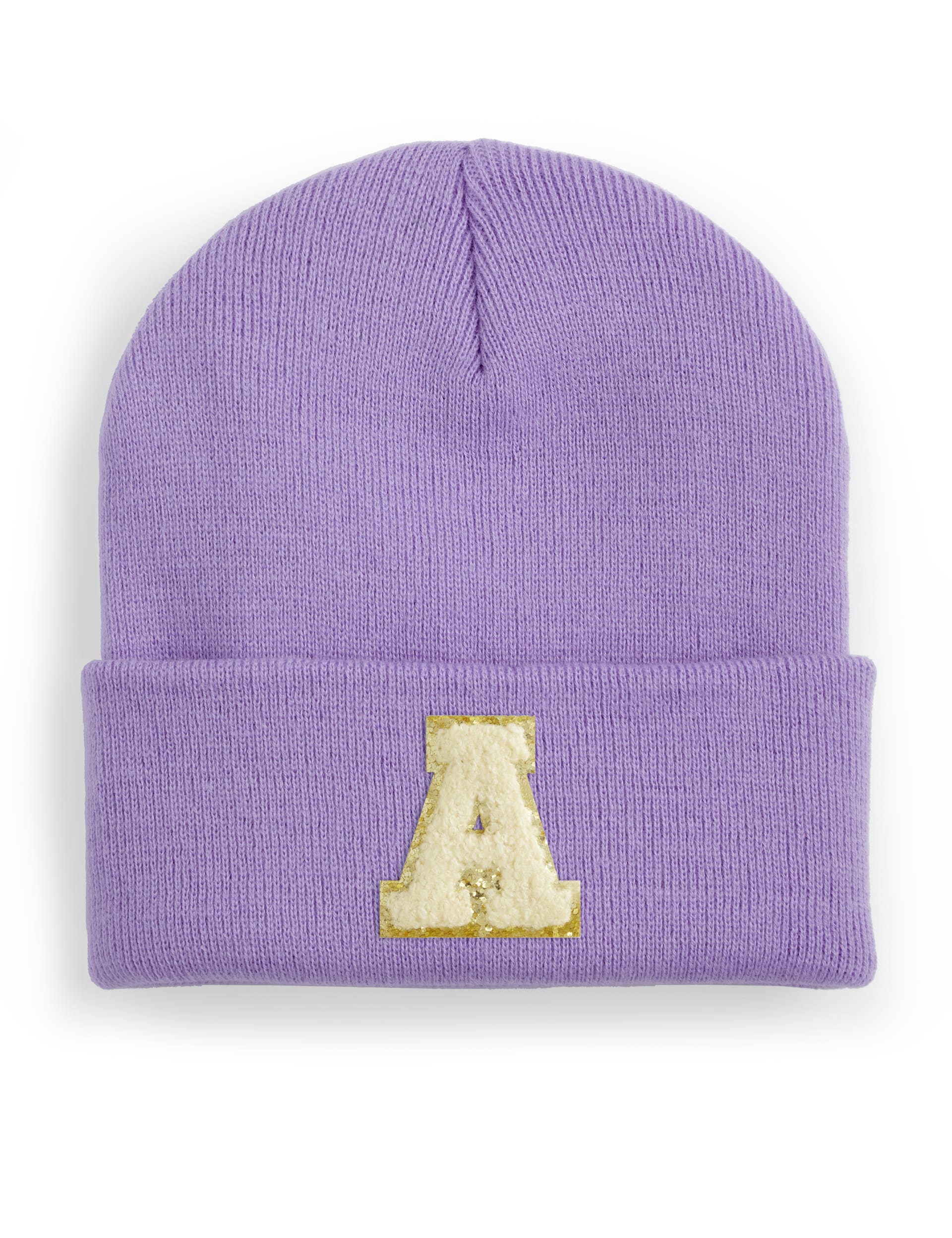 Alphabet Personalised Ladies Cuffed Beanie - Purple, Purple