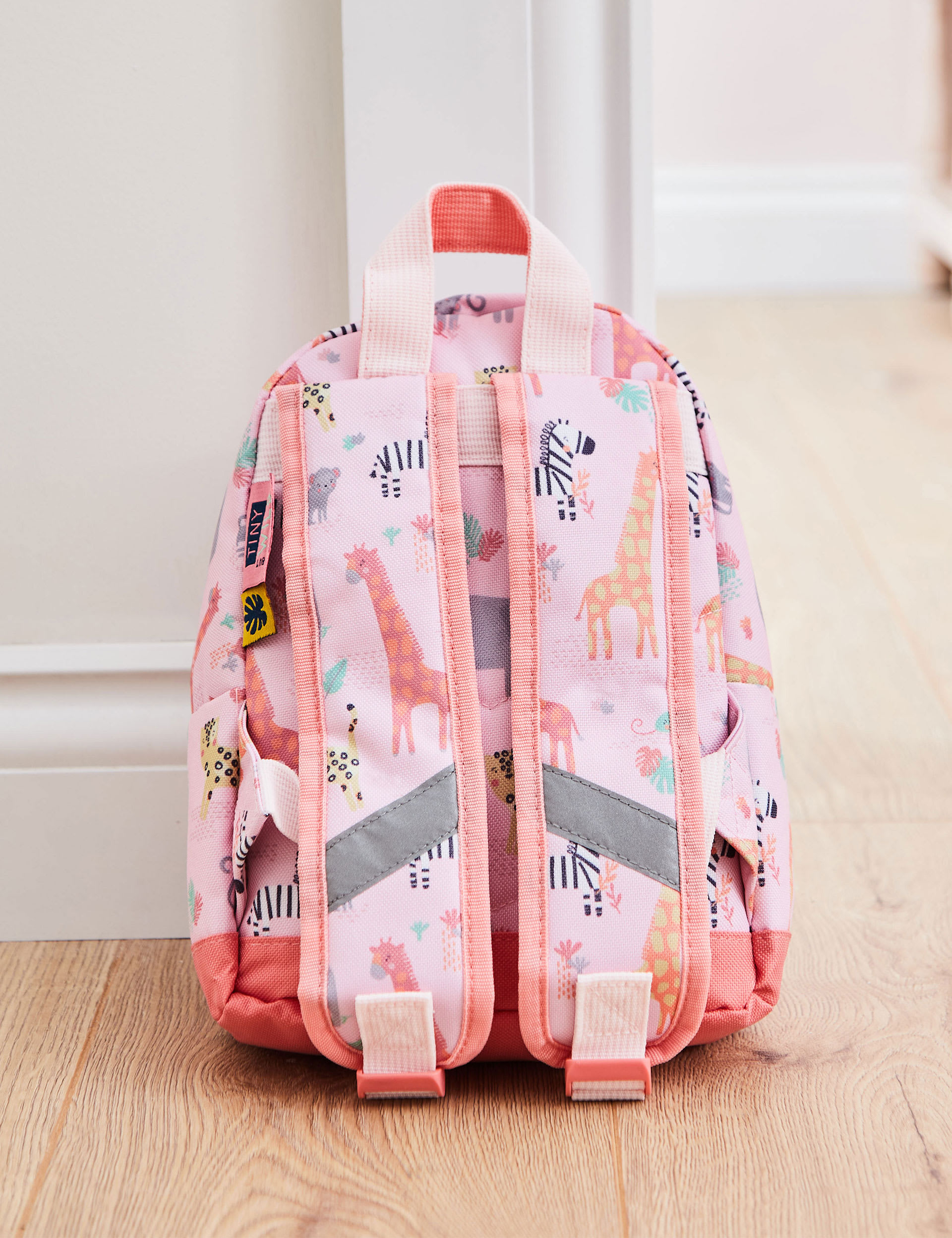 My 1St Years Girls Personalised Pink Safari Mini Backpack, Pink