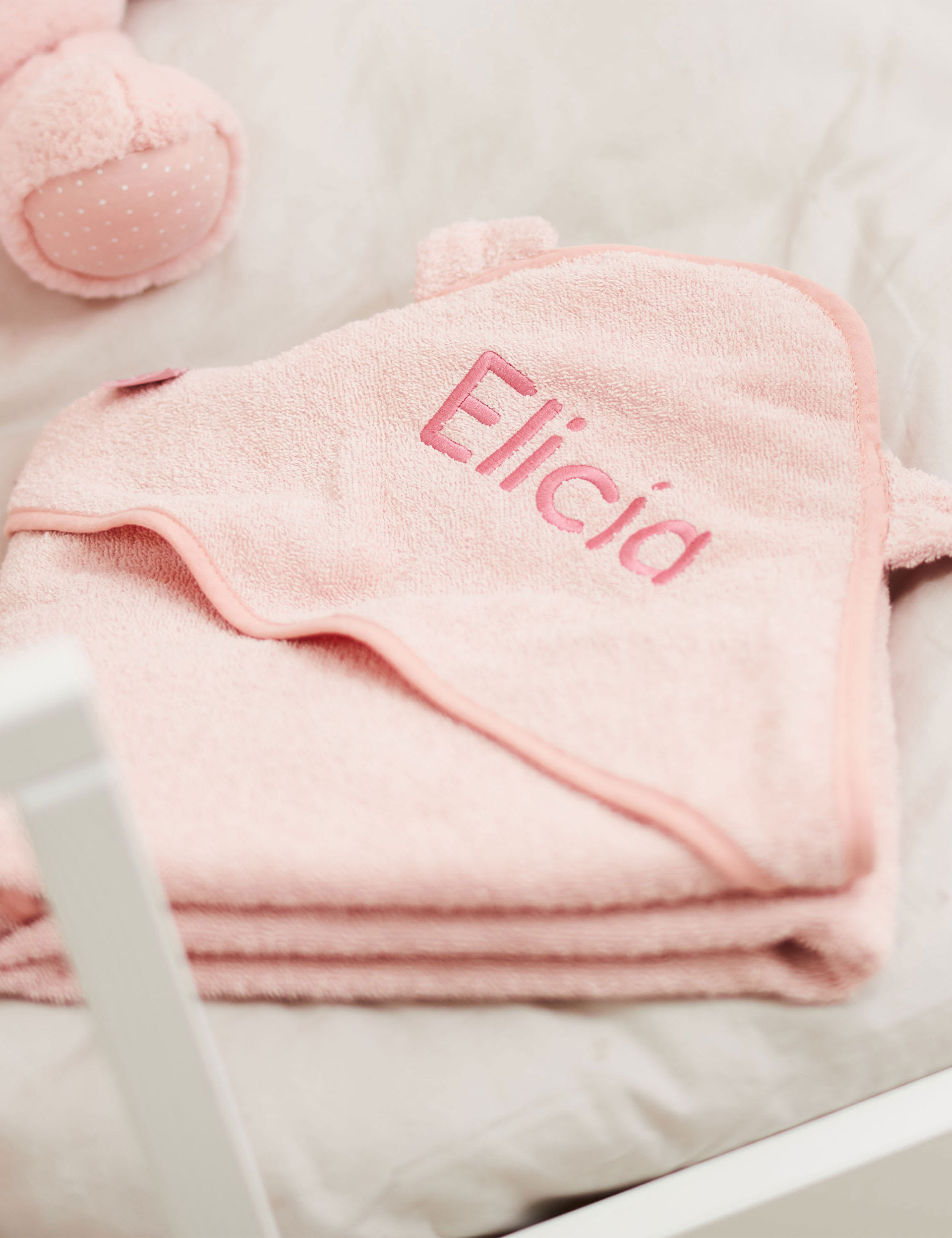 My 1St Years Personalised Hooded Towel - Pink, Pink,Blue,Ivory,Grey