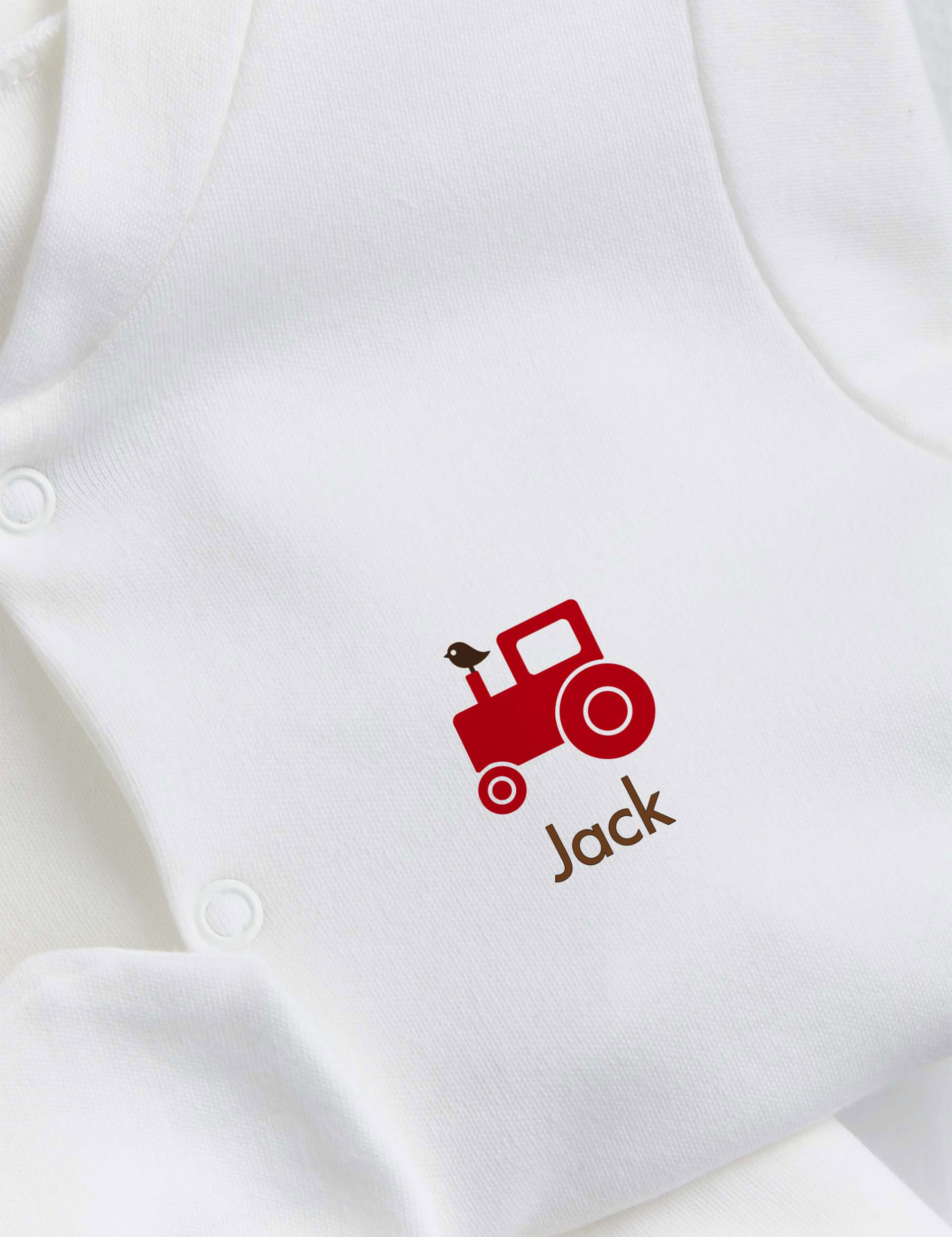 Molly & Monty Personalised Red Tractor Starter Set (0-1 Yrs) - 6-12M - White, White