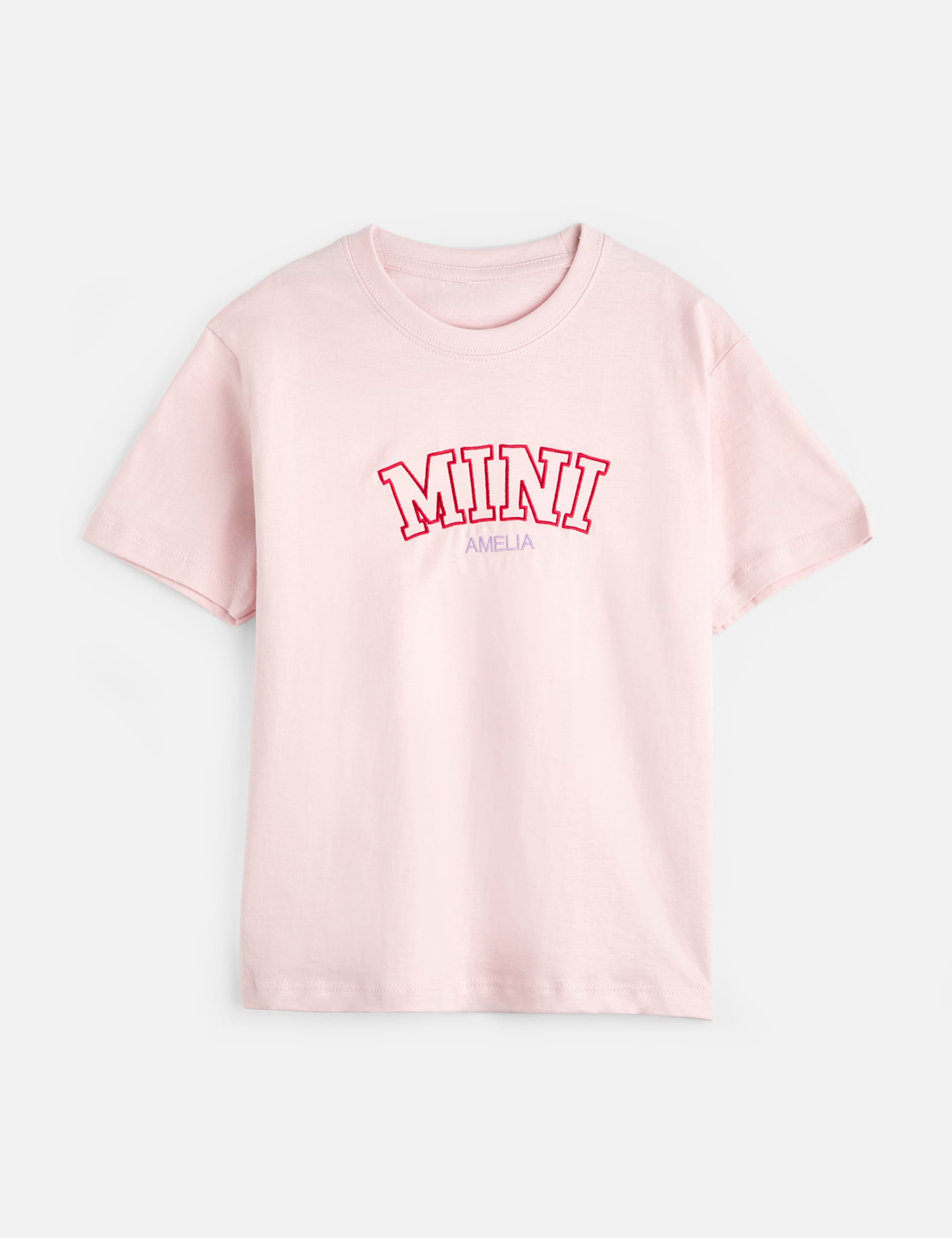 Dollymix Girls Personalised Mini Logo T-shirt (1-12 Yrs) - 1-2Y - Pink Mix, Pink Mix