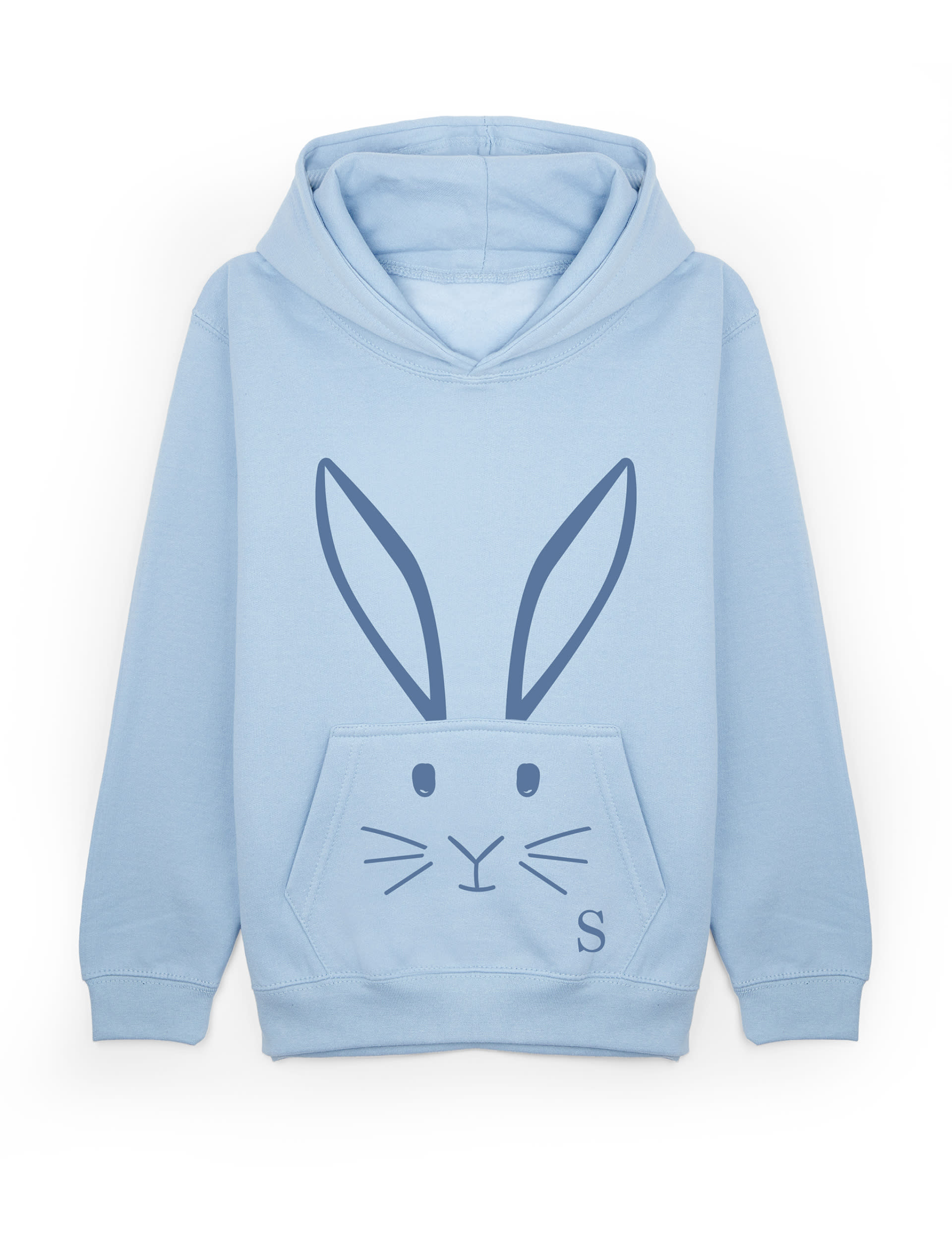 Dollymix Boys Personalised Bunny Hoodie (5-11 Yrs) - 5-6 Y - Blue, Blue