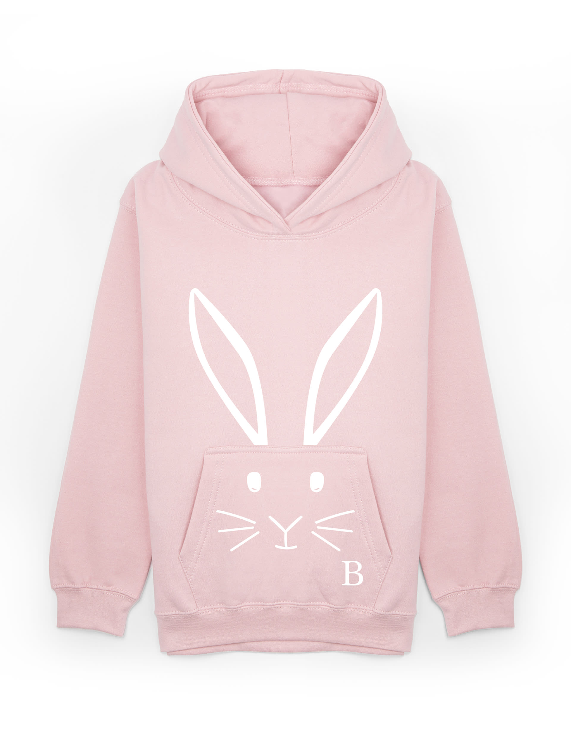 Dollymix Girls Personalised Bunny Hoodie (3-11 Yrs) - 3-4 Y - Pink, Pink