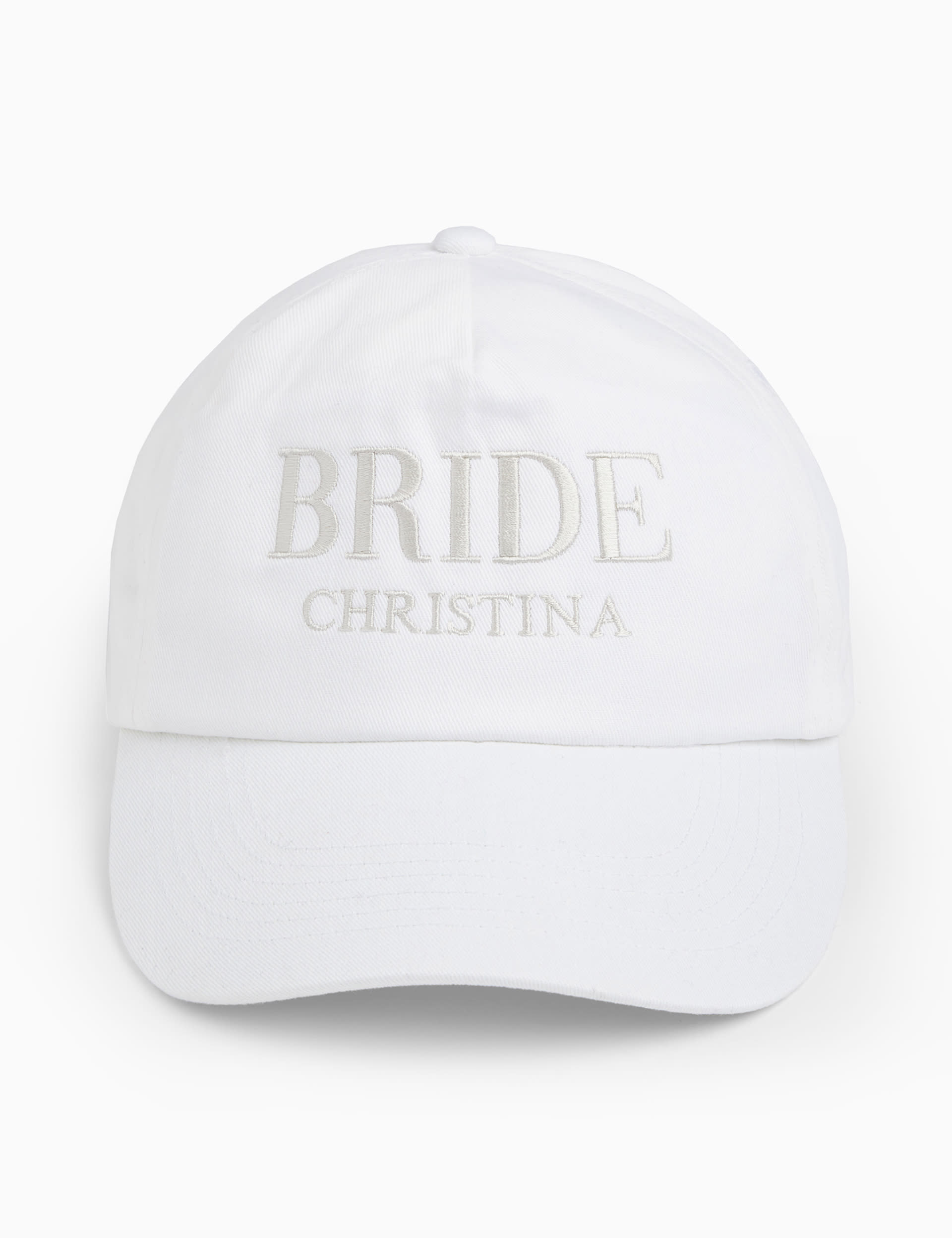 Dollymix Women's Personalised Bride Cap - White, White