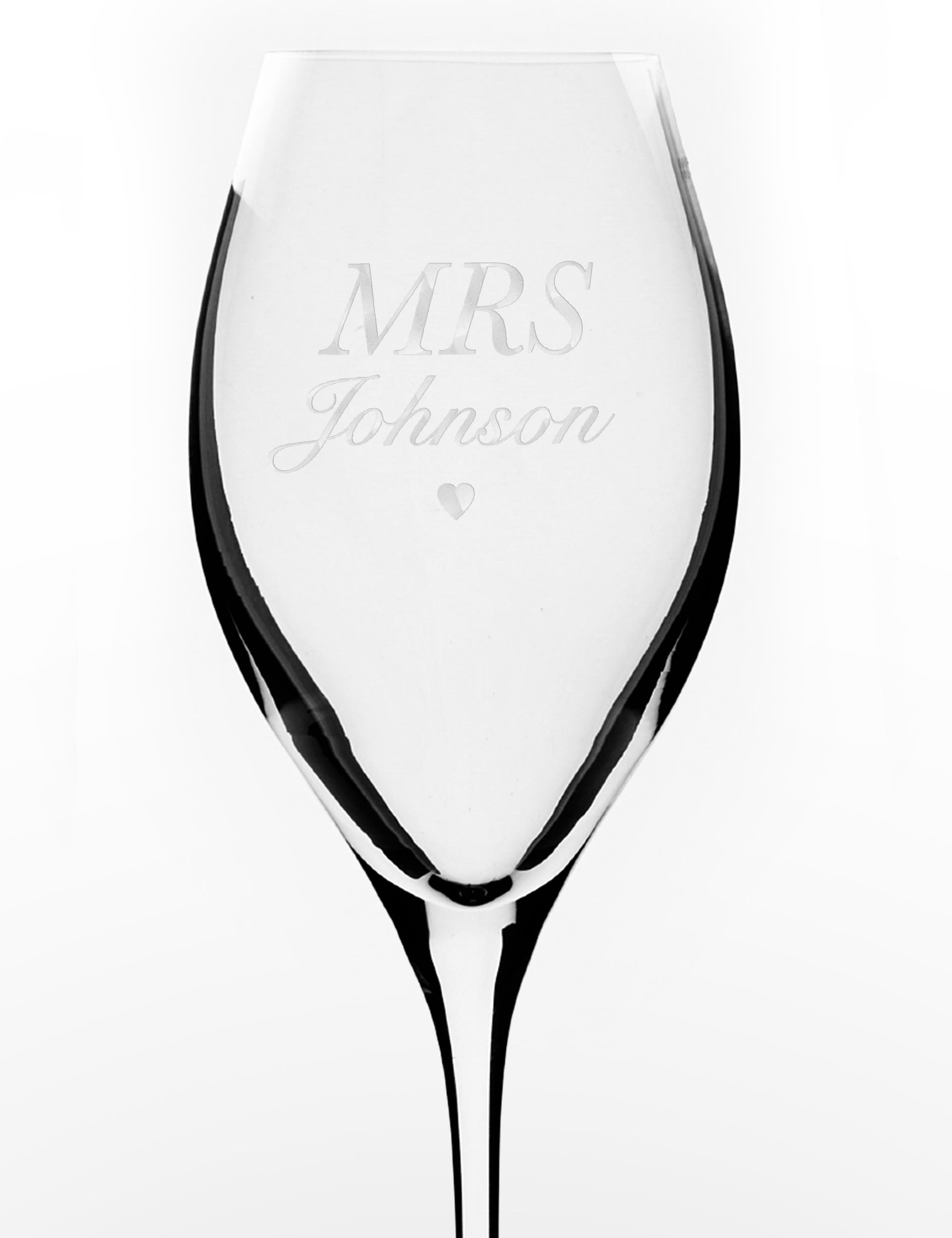 Dollymix Personalised Mrs Prosecco Glass - Clear, Clear