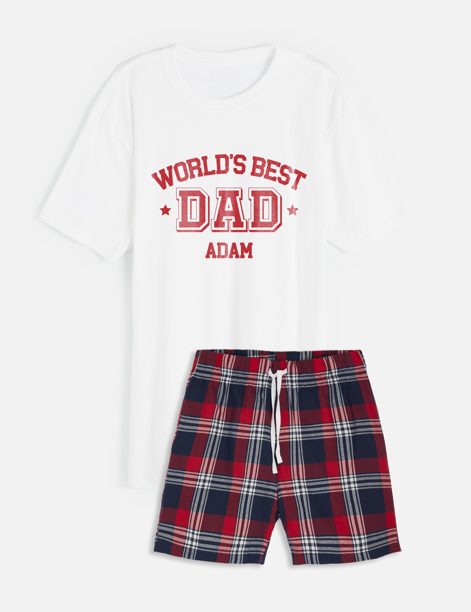 Dollymix Men's Personalised Best Dad Pyjamas - White, White