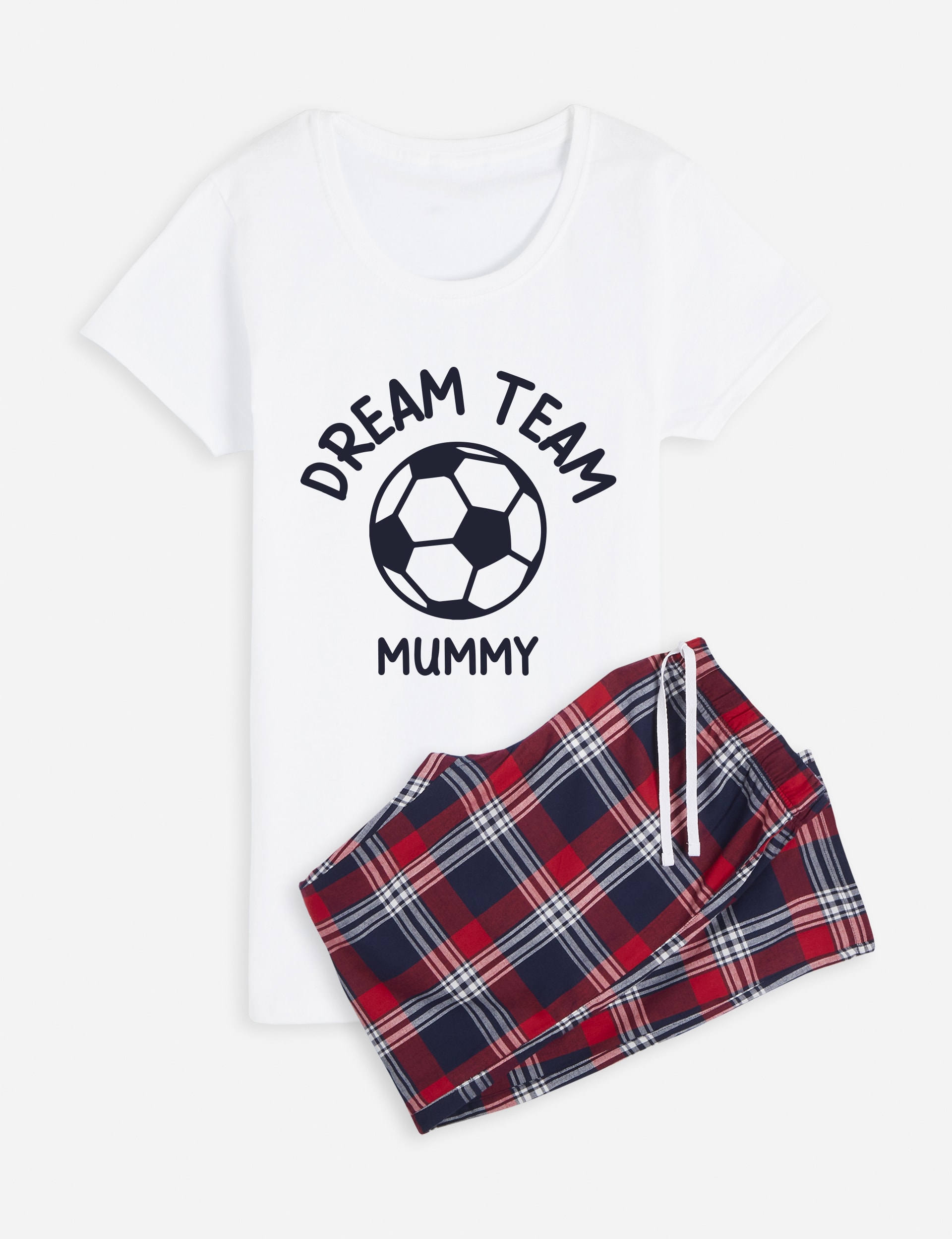 Dollymix Personalised Women's Football Pyjamas - XS - White, White