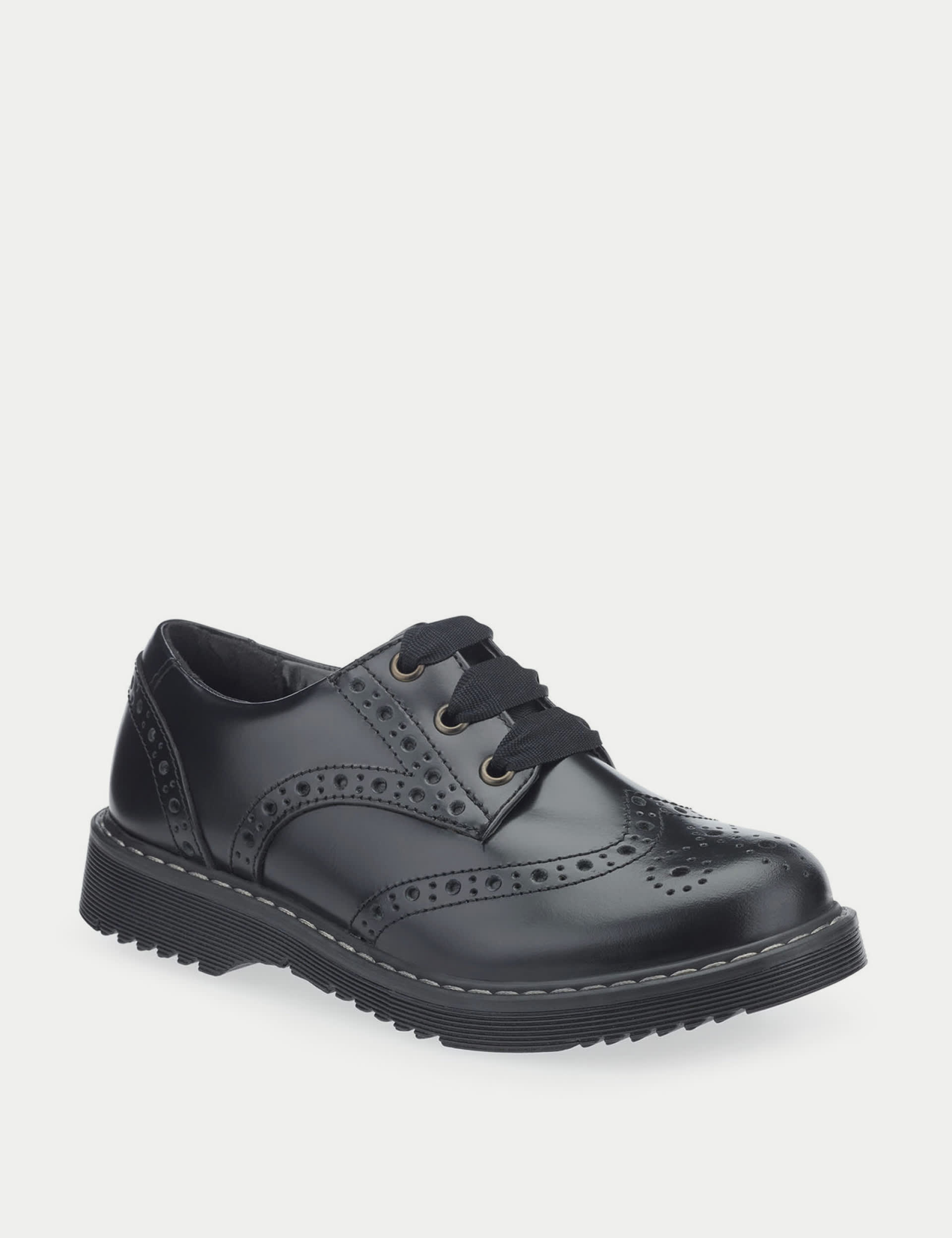 Start-Rite Kids Leather Schoolwear Brogues (12.5 Small - 9 Large) - 4 LSTD - Black, Black