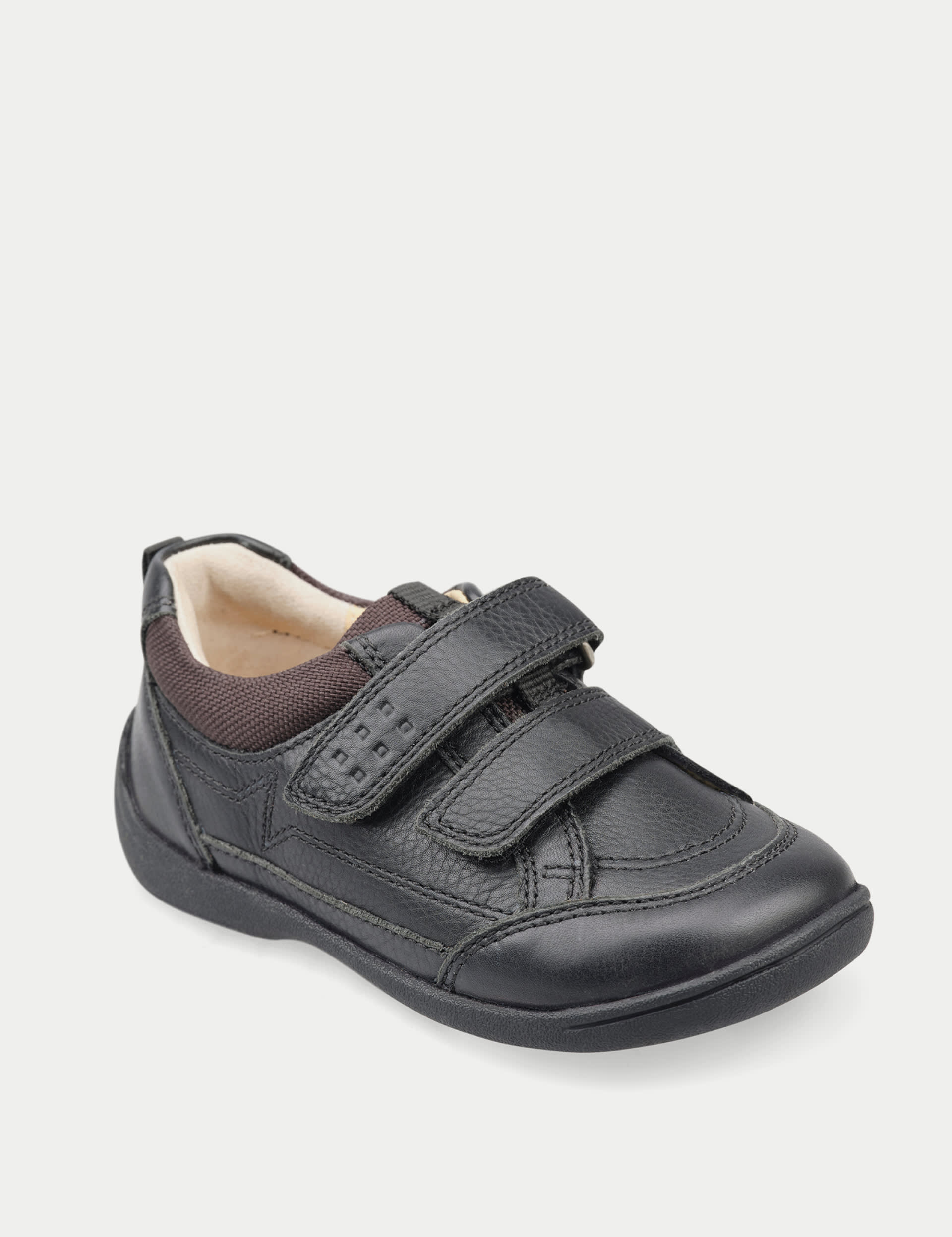 Start-Rite Kids Leather Riptape Schoolwear Shoes (3 Small - 10.5 Small) - 8.5 SSTD - Black, Black