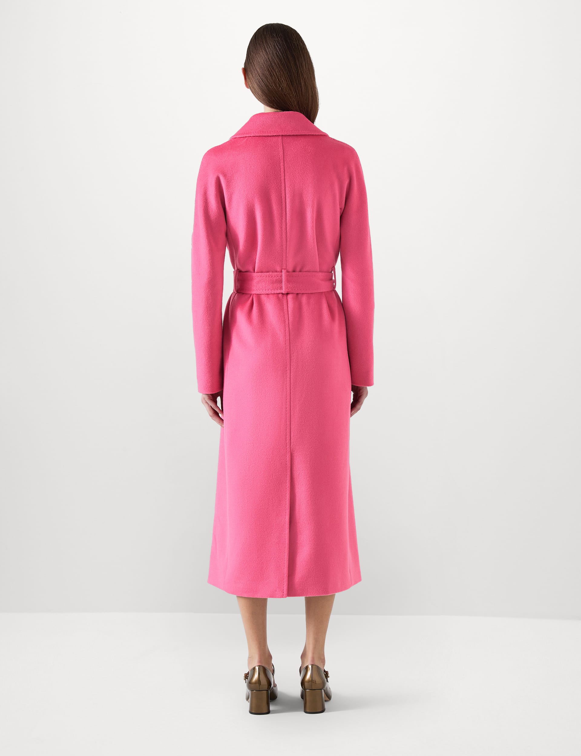 Lk Bennett Women's Pure Wool Longline Wrap Coat - 20PET - Pink, Pink