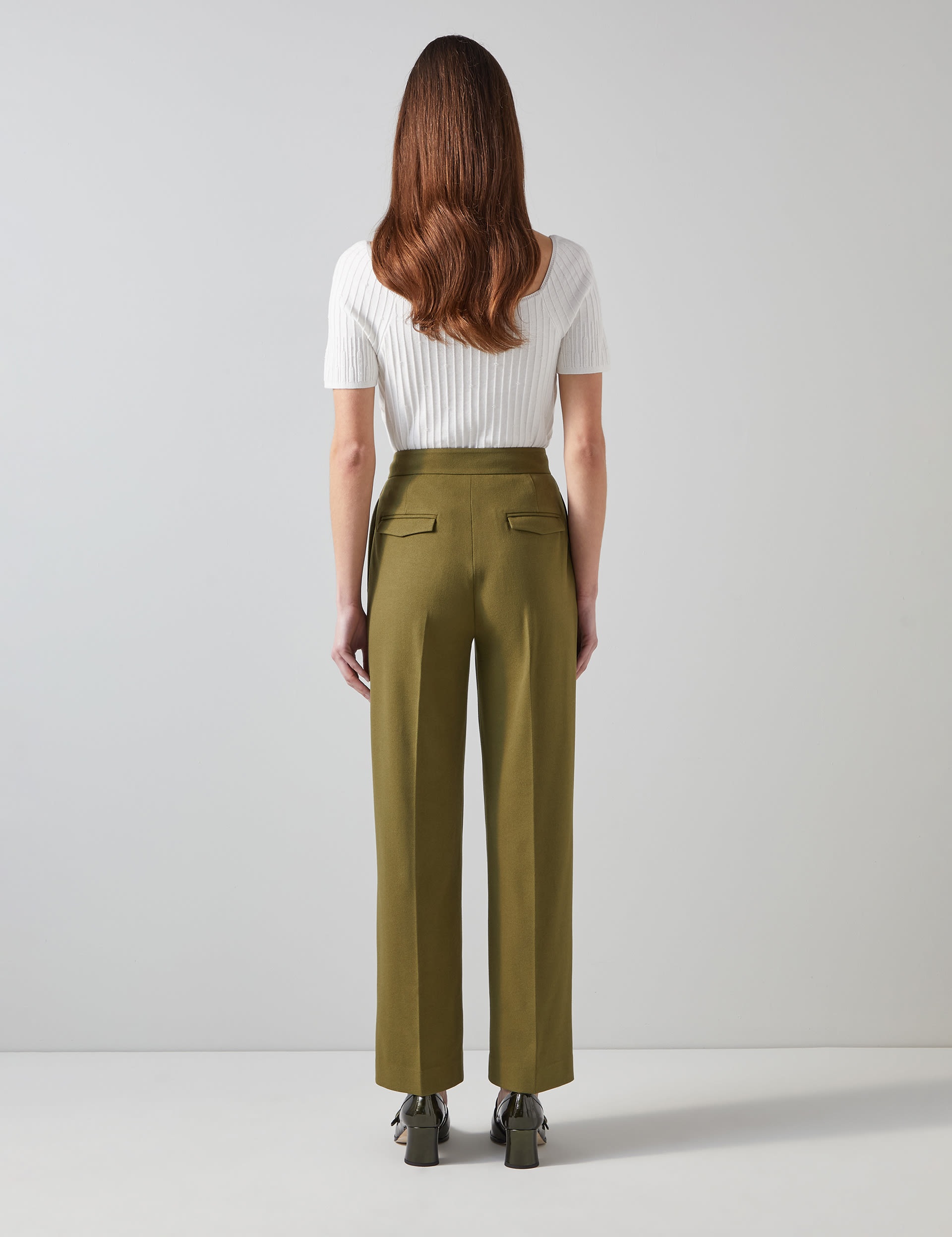 Lk Bennett Women's Straight Leg Cropped Trousers - 20REG - Green, Green