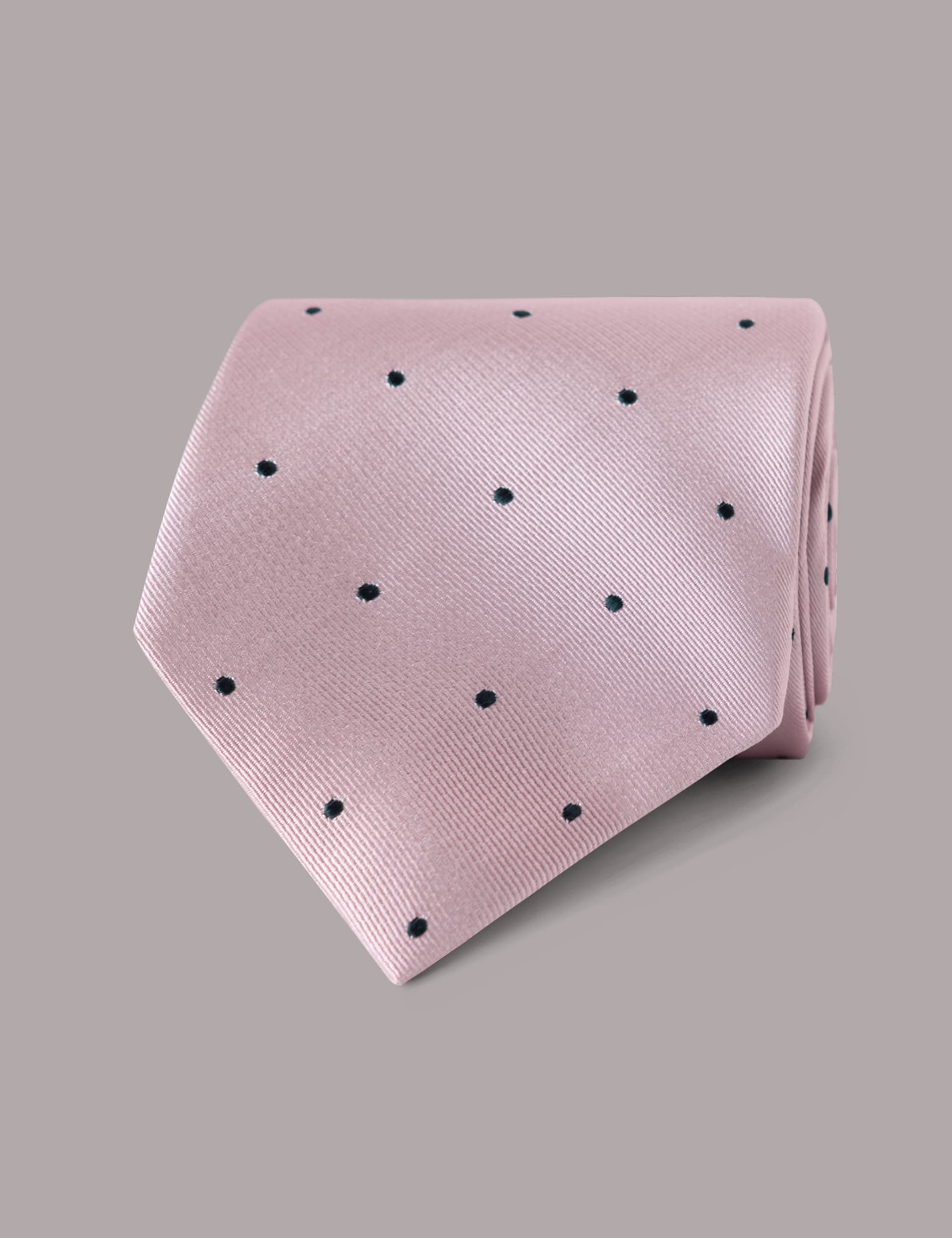 Hawes & Curtis Men's Polka Dot Pure Silk Tie - Pink Mix, Burgundy Mix,Pink Mix