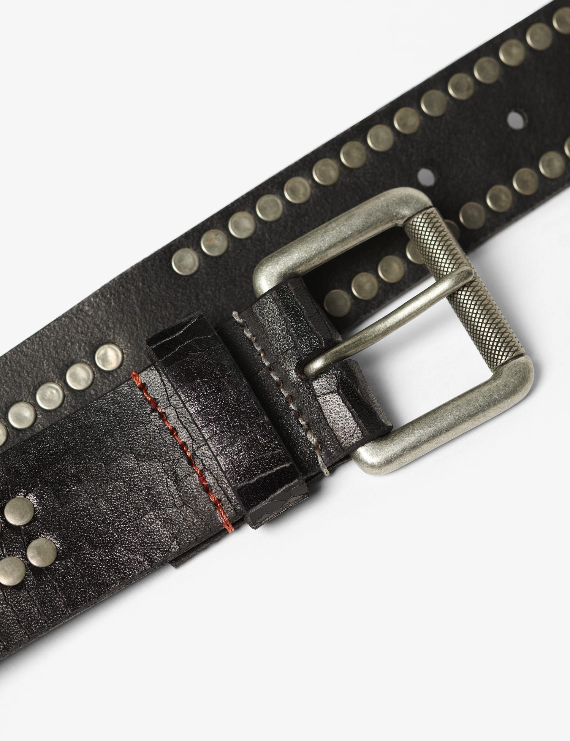 Superdry Men's Leather Stud Belt - M - Black, Black