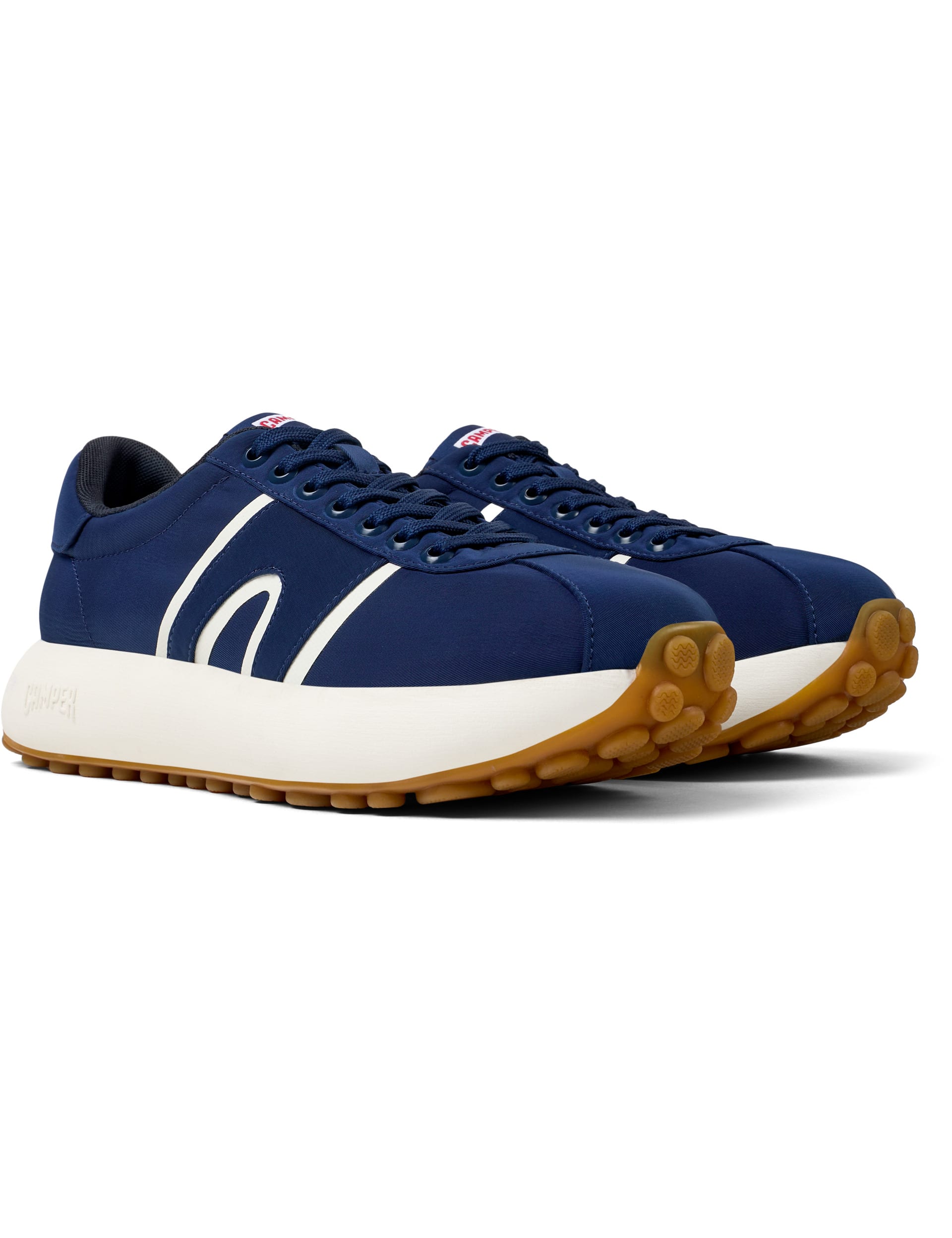 Camper Men's Lace Up Trainers - 10 - Dark Blue, Soft White,Dark Blue