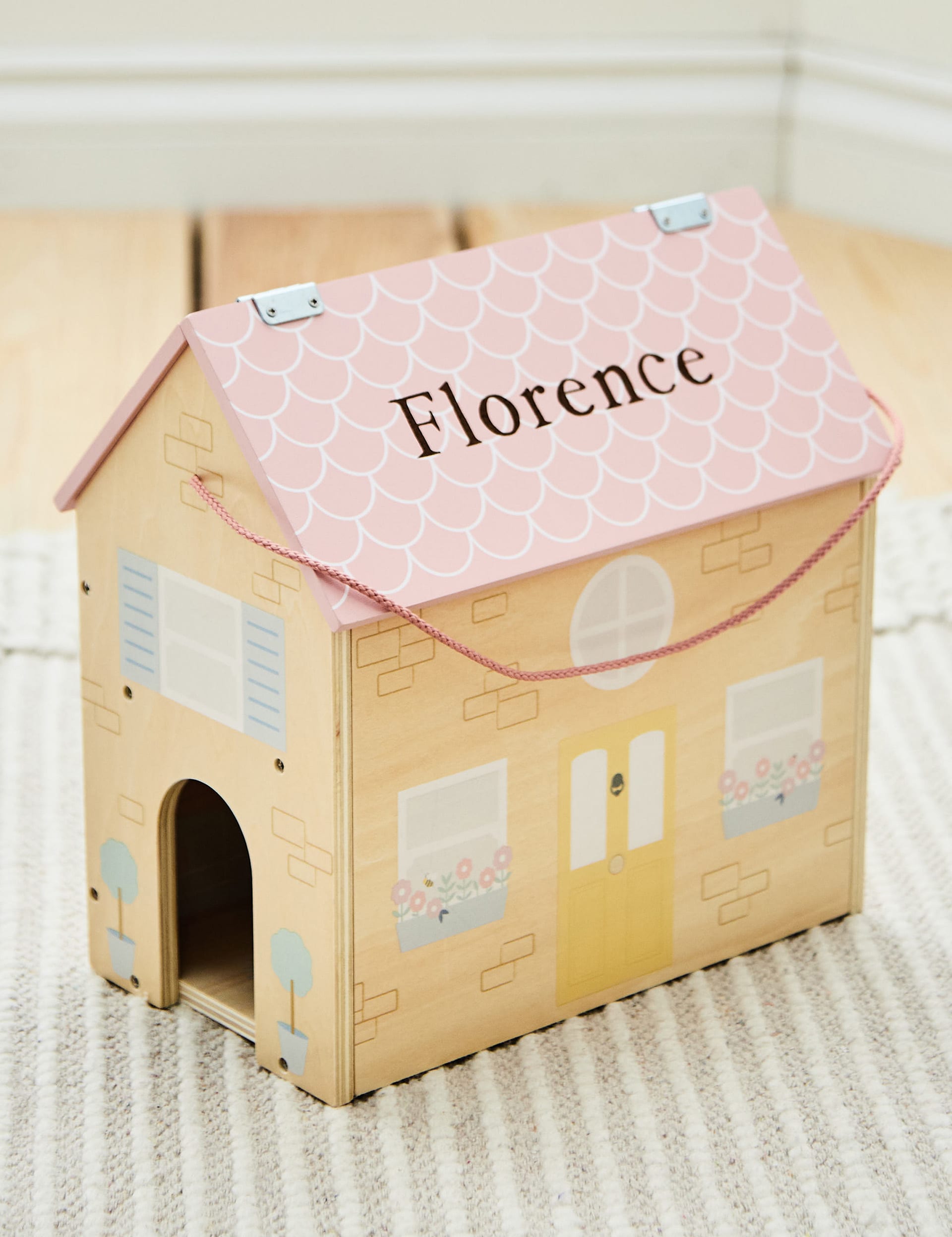 My 1St Years Personalised Wooden Small Doll's House - Pink, Pink