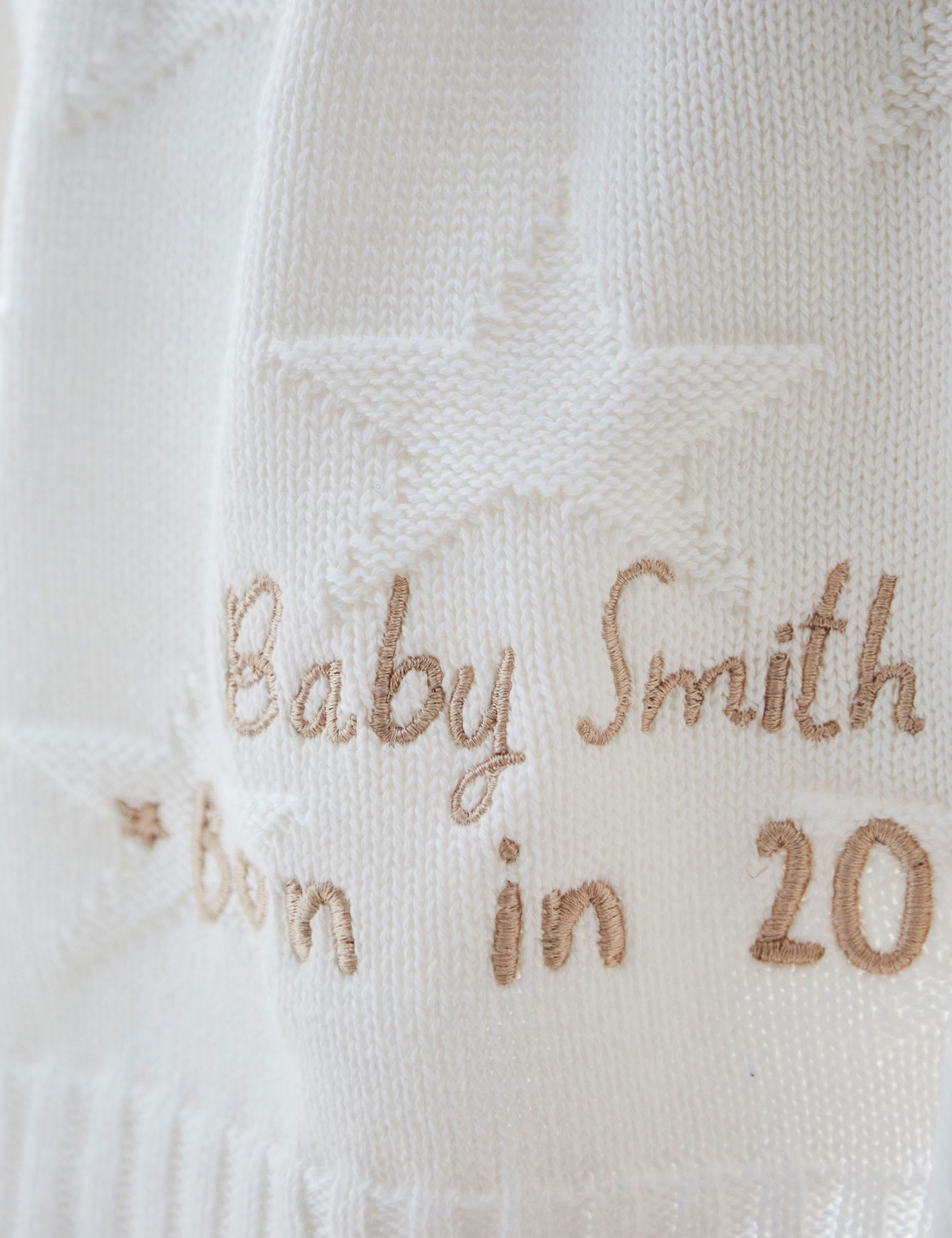 My 1St Years Personalised Born in 2025 Blanket - Ivory, Ivory,Oatmeal Mix