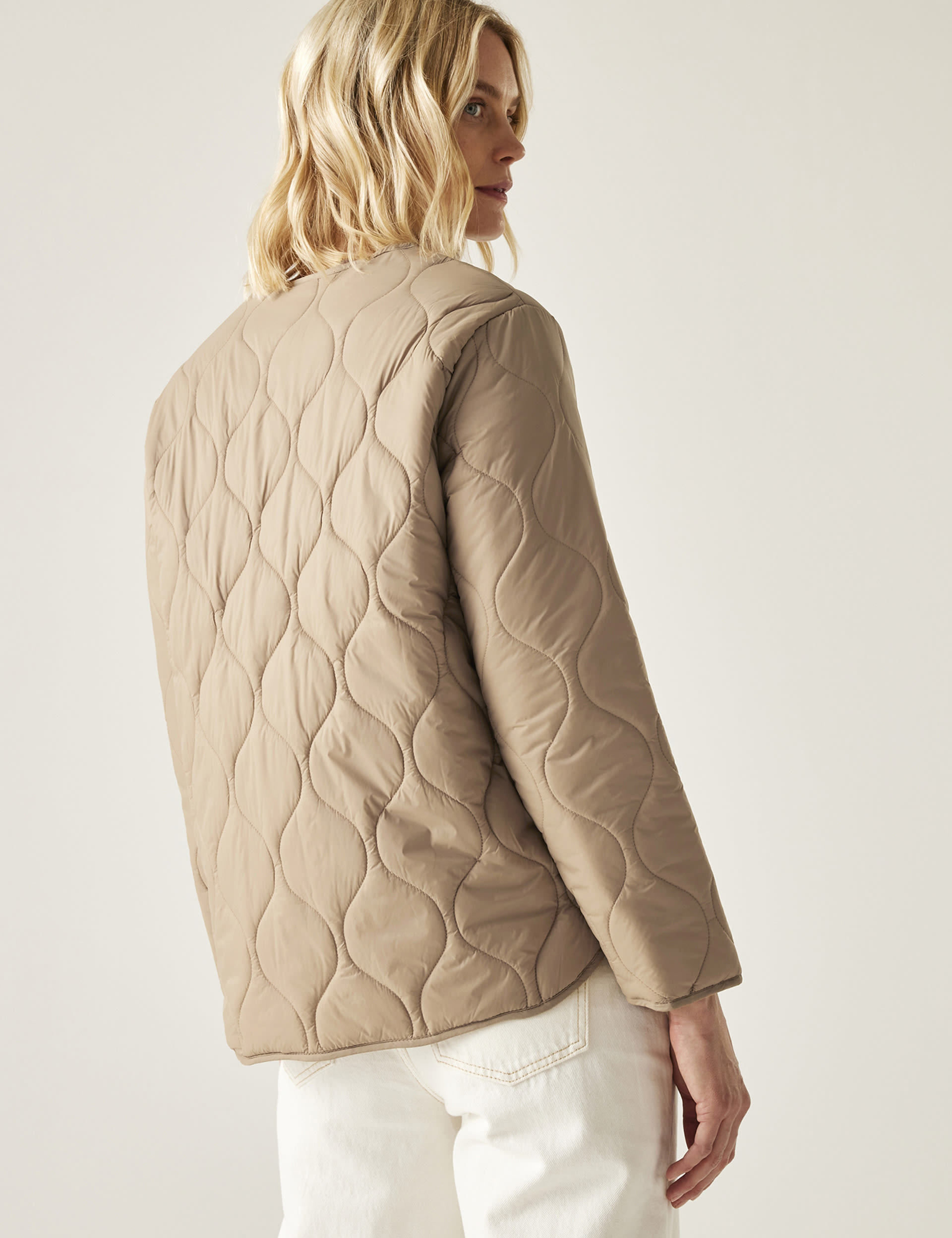 Regatta Women's Harletta Collarless Padded Puffer Jacket - 14 - Beige, Brown,Beige