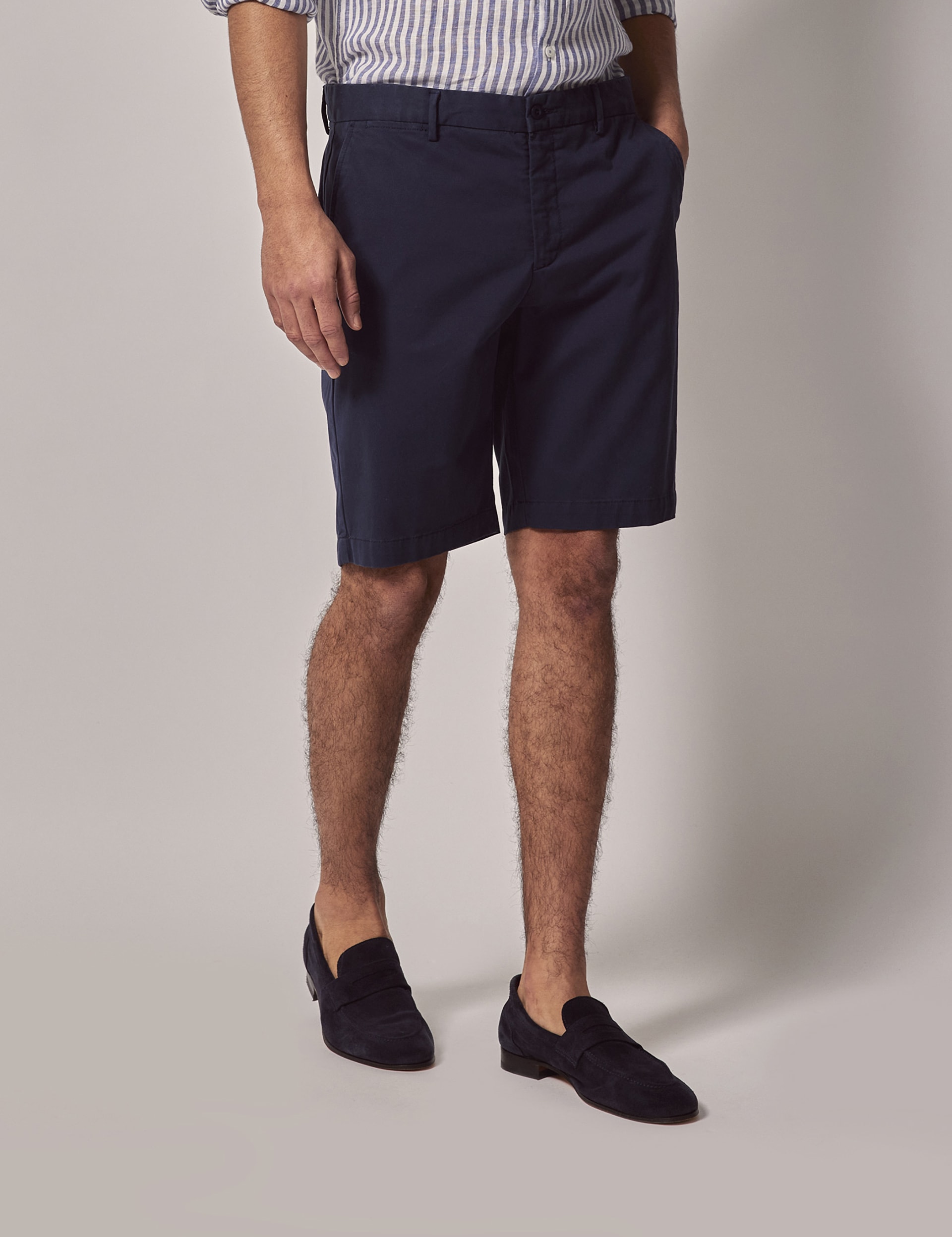 Hawes & Curtis Men's Regular Fit Cotton Rich Chino Shorts - 30 - Dark Navy, Dark Navy