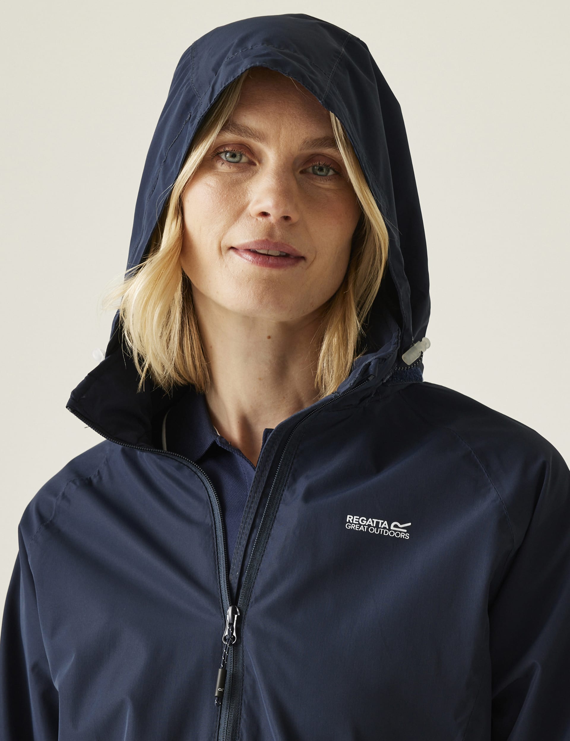 Regatta Women's Daysha II Hooded Rain Jacket - 14 - Blue, Black,Blue,Pink