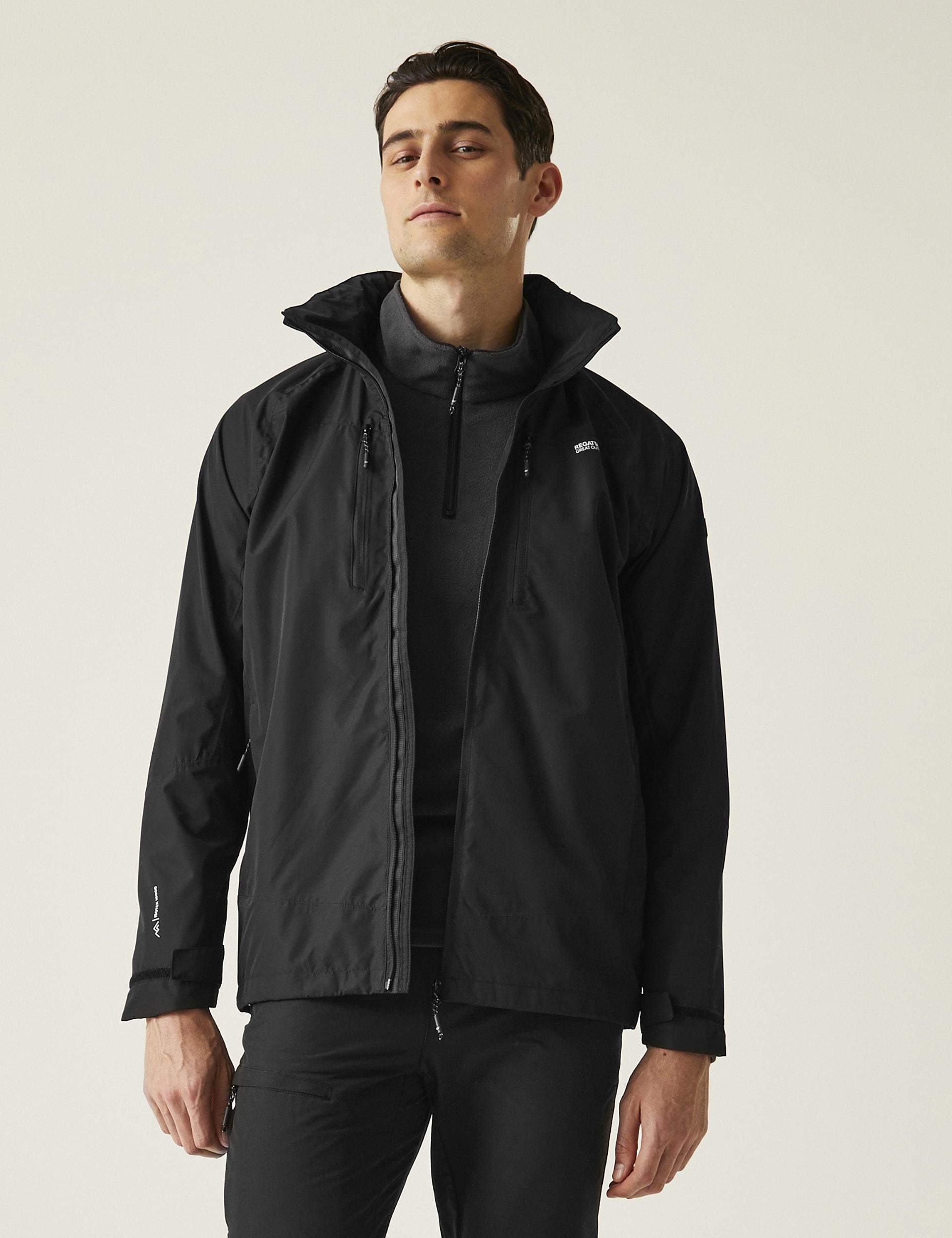 Regatta Men's Calderdale VI Waterproof Hooded Jacket - Black, Black