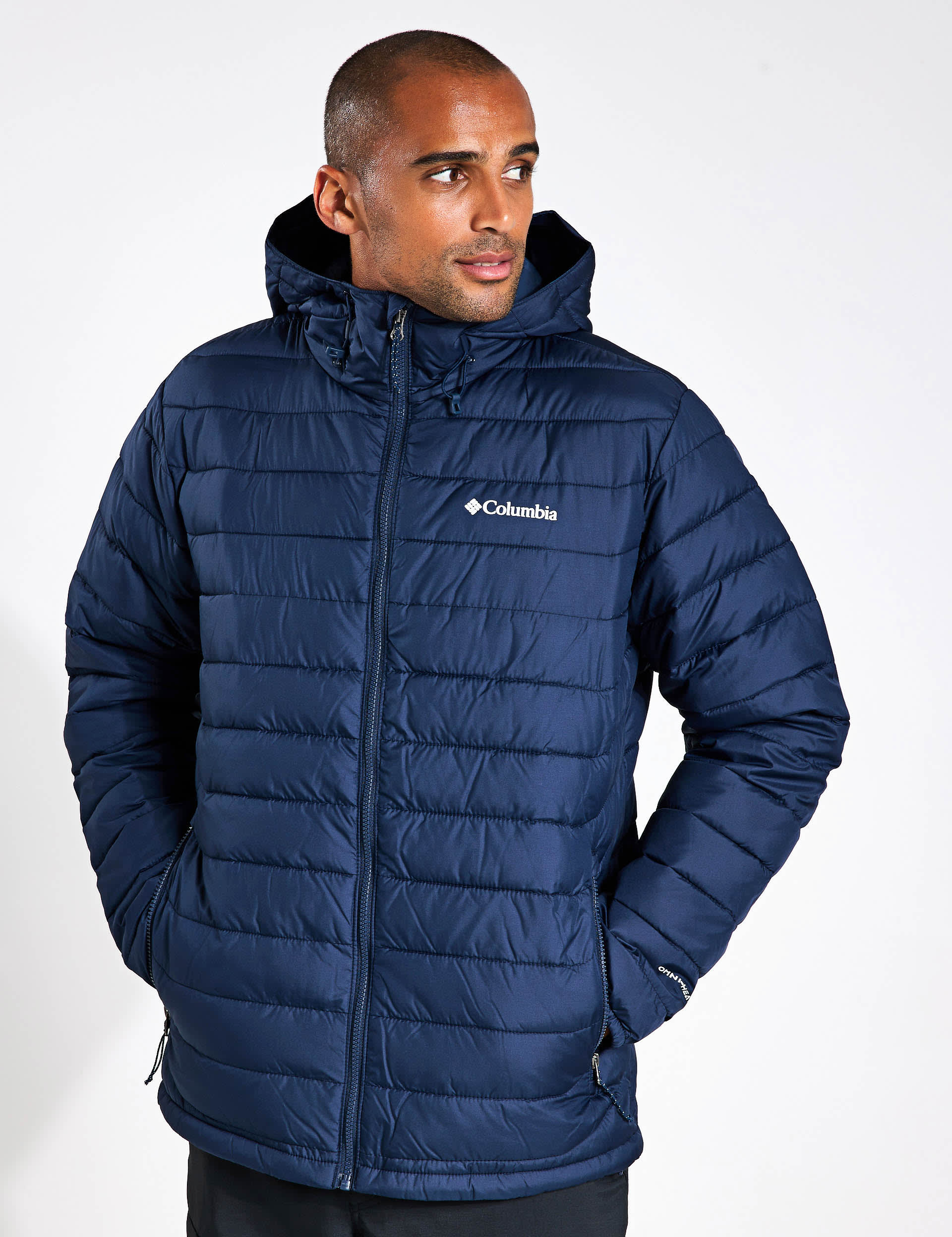 Columbia Men's Powder Lite II Hooded Quilted Puffer Jacket - Navy, Navy,Black