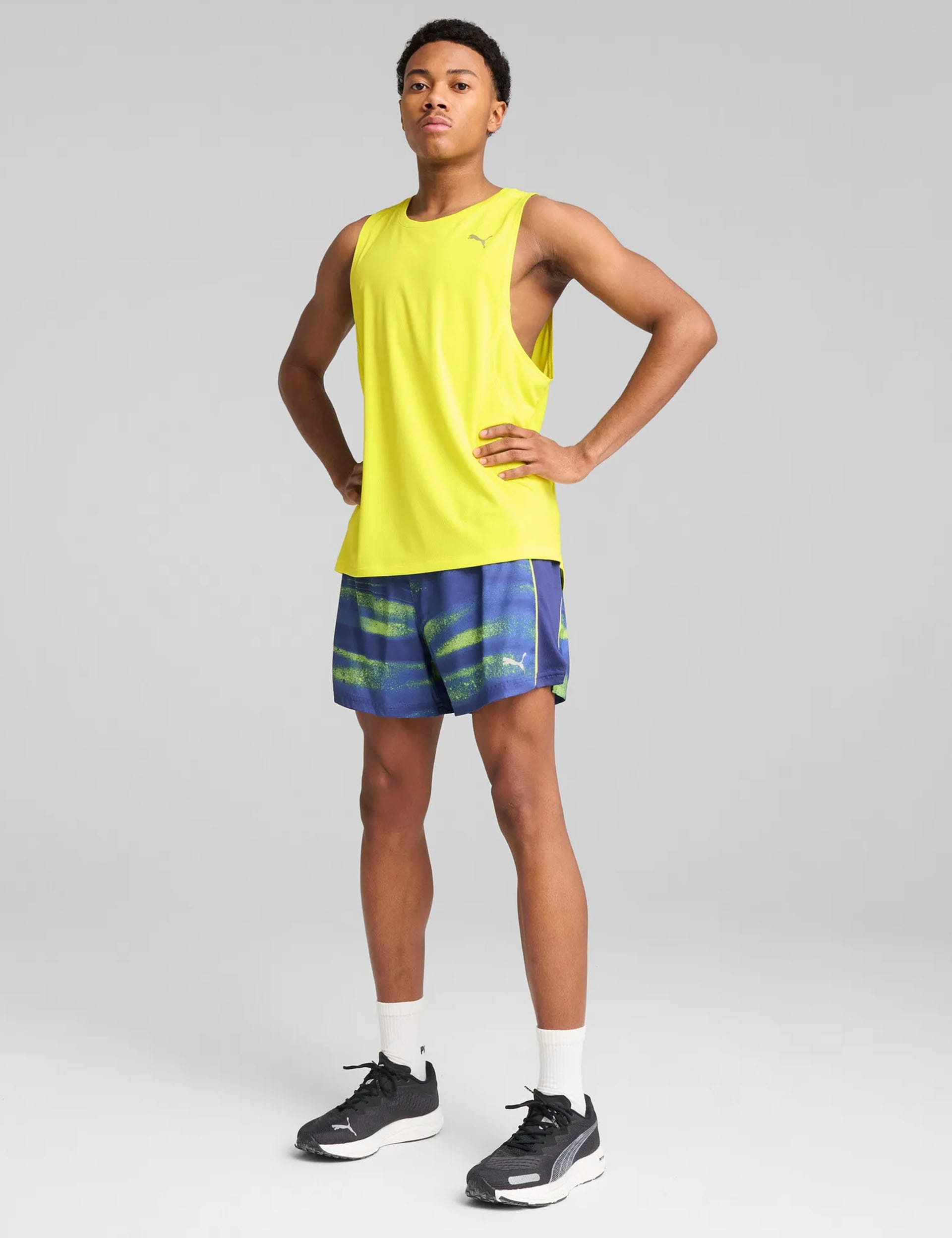 Puma Men's Run Velocity Crew Neck Training Tank Top - Yellow, Yellow