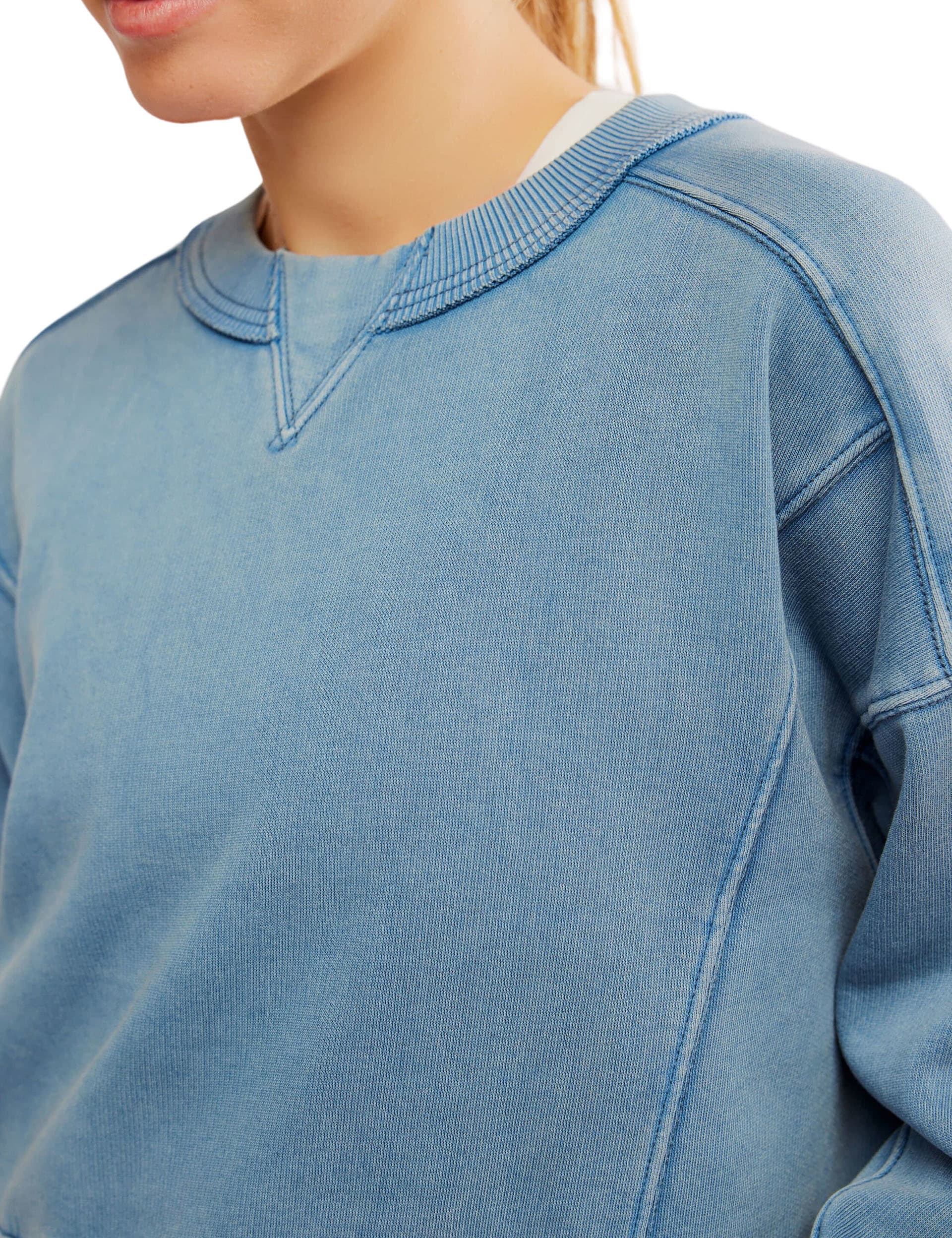 Fp Movement Women's Intercept Cotton Rich Sweatshirt - M - Light Blue, Light Blue,Medium Brown