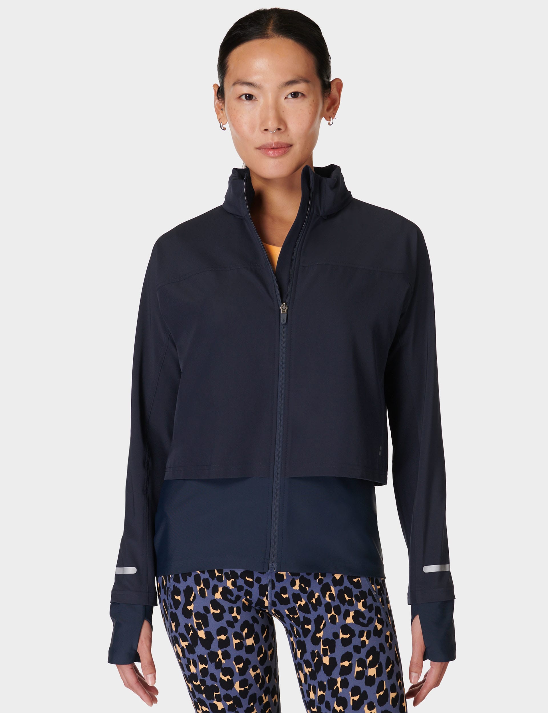 Sweaty Betty Women's Fast Track Funnel Neck Running Jacket - M - Navy, Navy