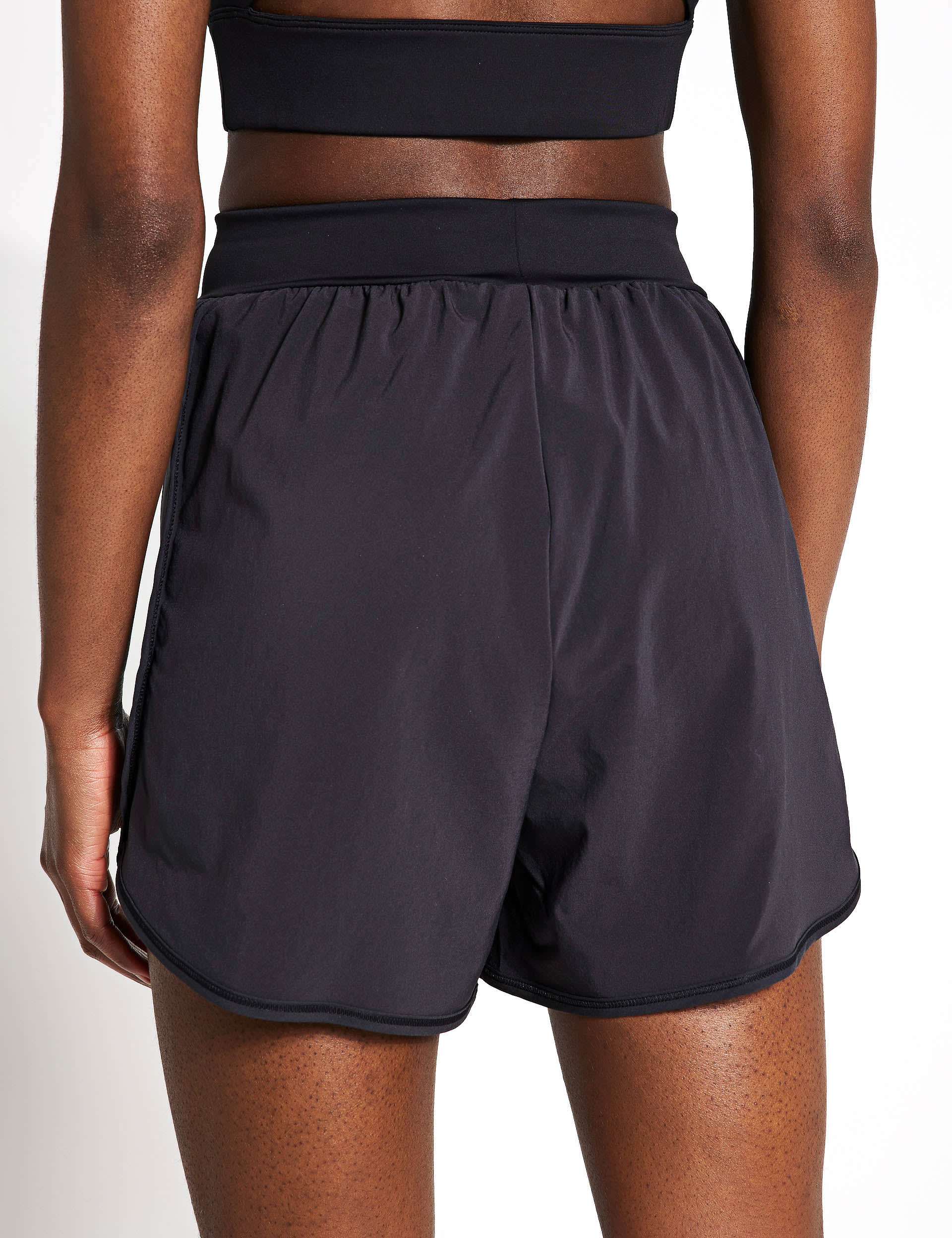 Reebok Women's Lux Woven High Waisted Gym Shorts - Black, Black