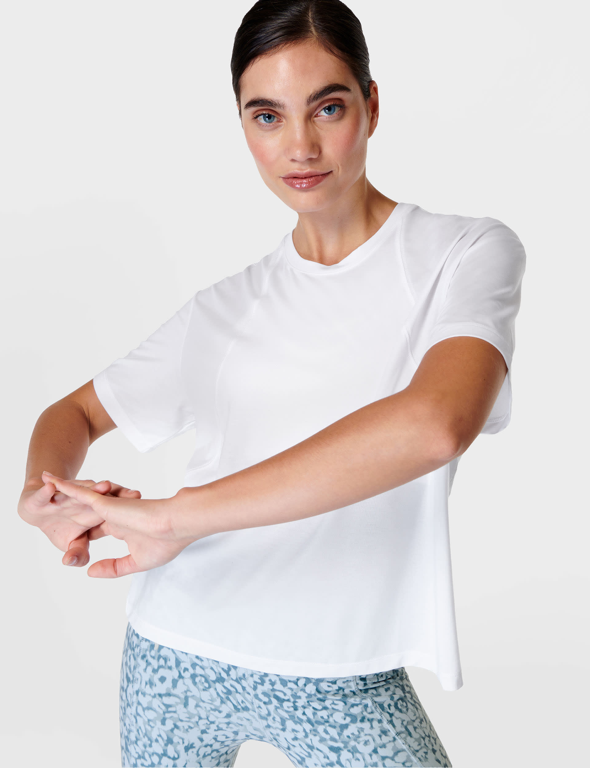 Sweaty Betty Women's Soft Flow Studio Crew Neck Relaxed T-Shirt - M - White, White