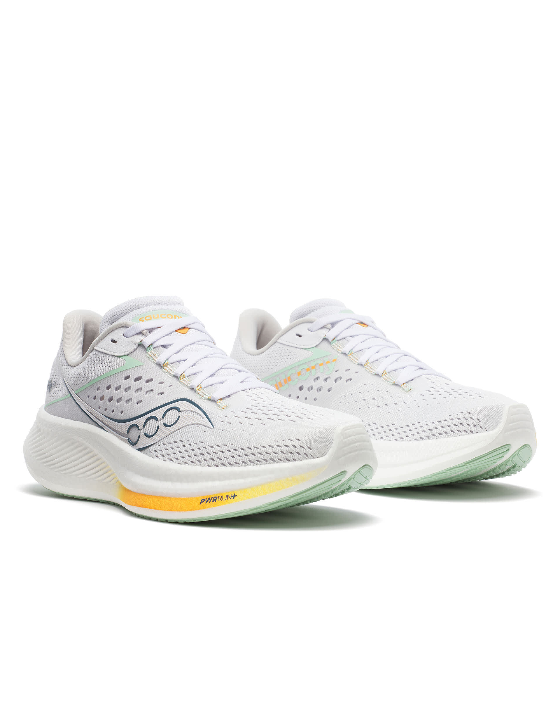 Saucony Women's Ride 17 Trainers - 5 - White Mix, White Mix,Black Mix