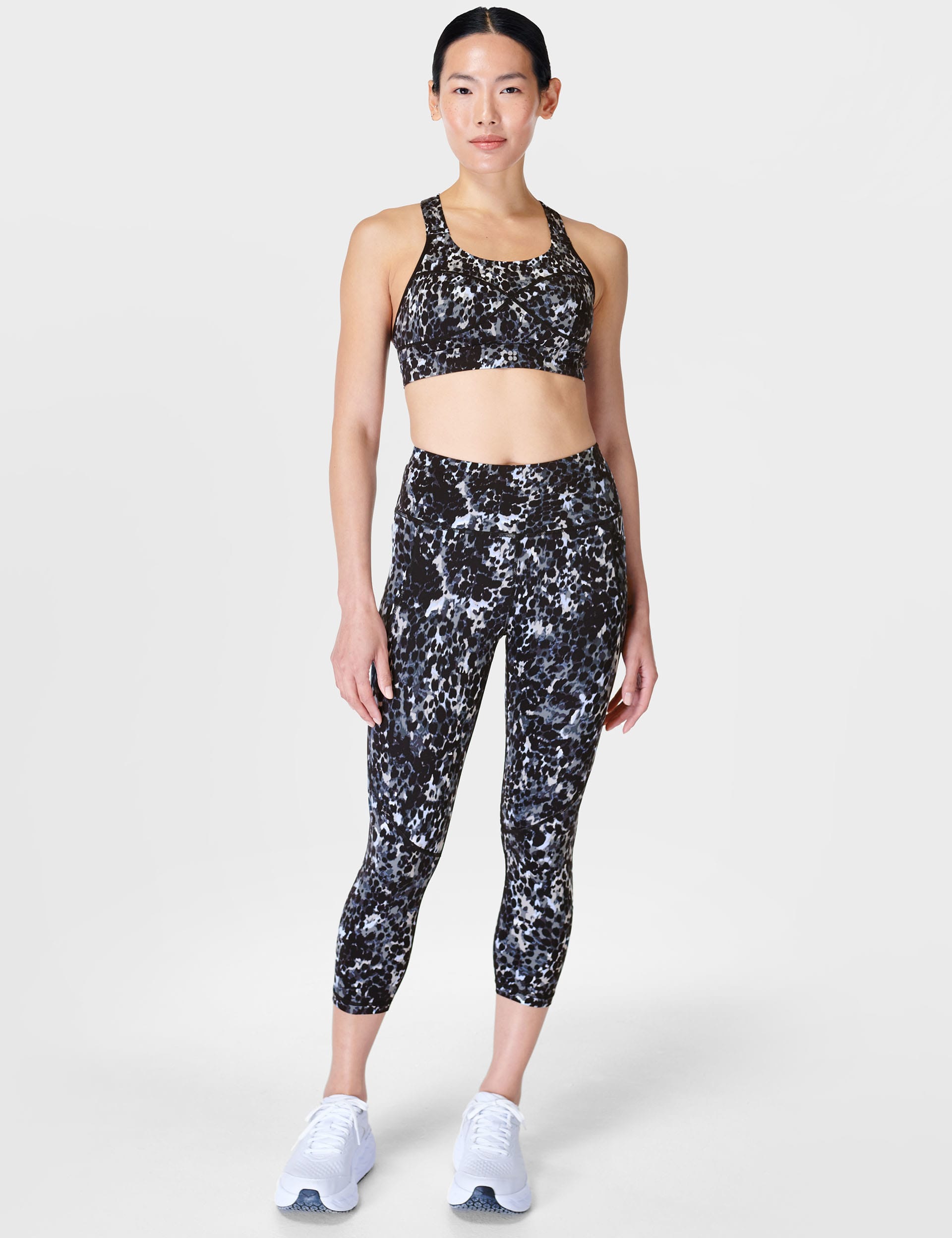 Sweaty Betty Women's Power Printed Cropped Leggings - XS - Black/Grey, Black/Grey