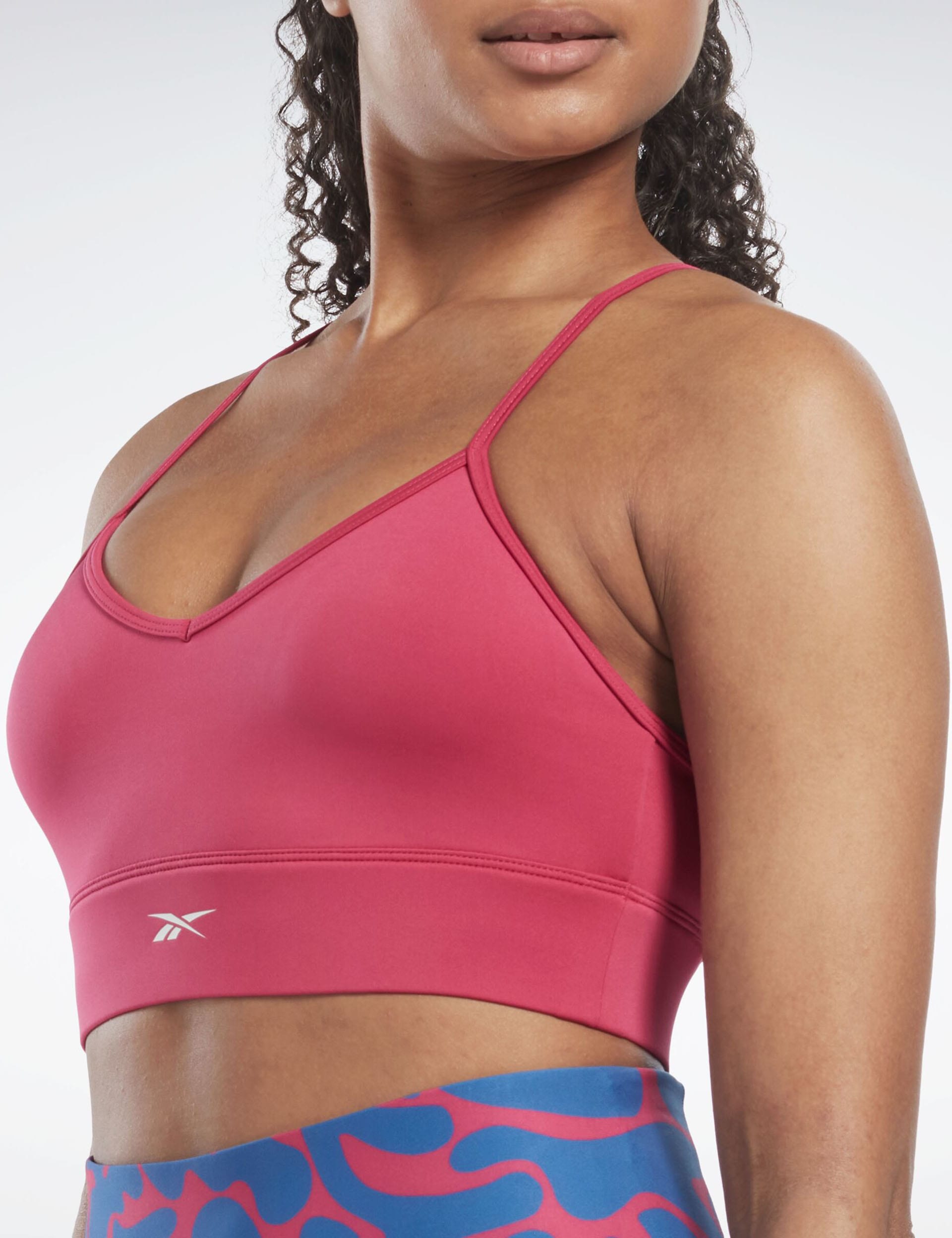 Reebok Women's ID Train Tri-Back Light Support Sports Bra - XL - Dark Pink, Dark Pink