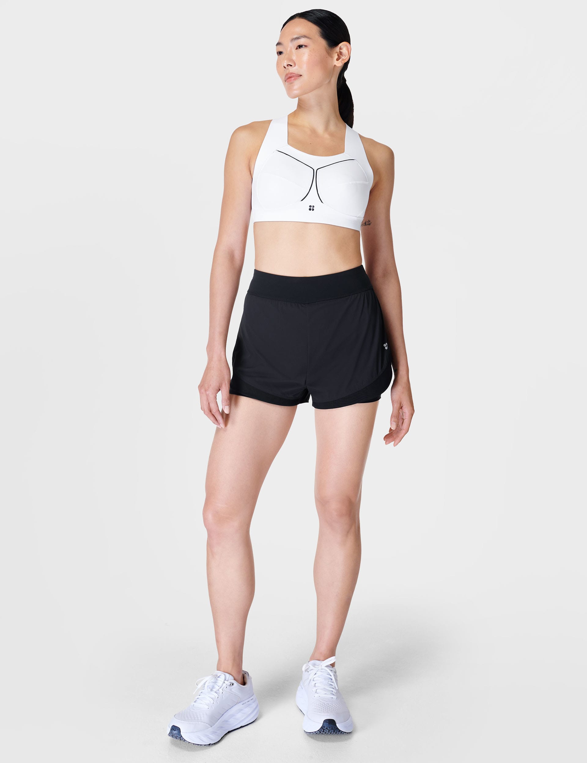 Sweaty Betty Women's Tempo Run Layered Running Shorts - Black, Black