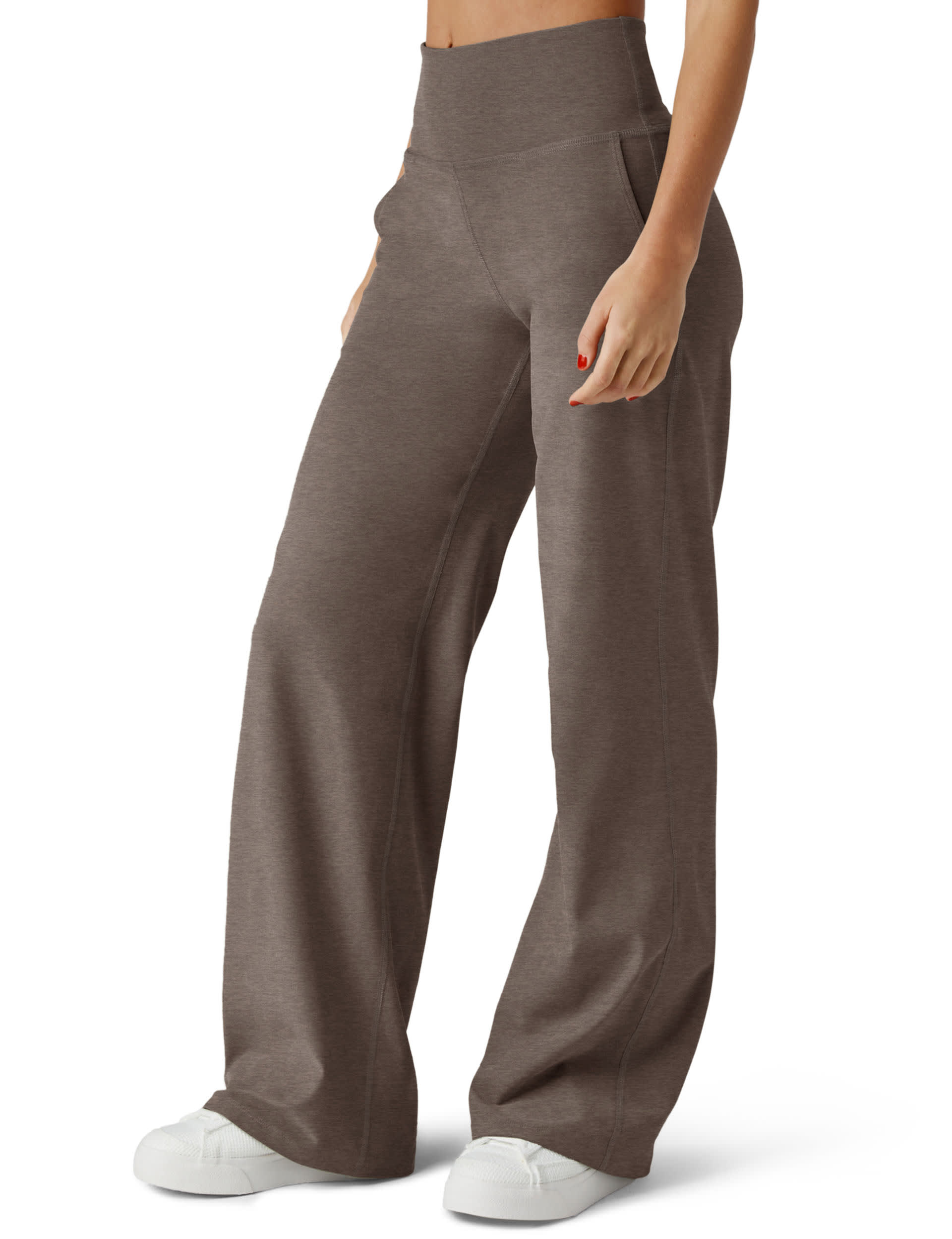 Beyond Yoga Women's Spacedye Laid Back Wide Leg Joggers - Light Brown, Light Brown,Dark Brown